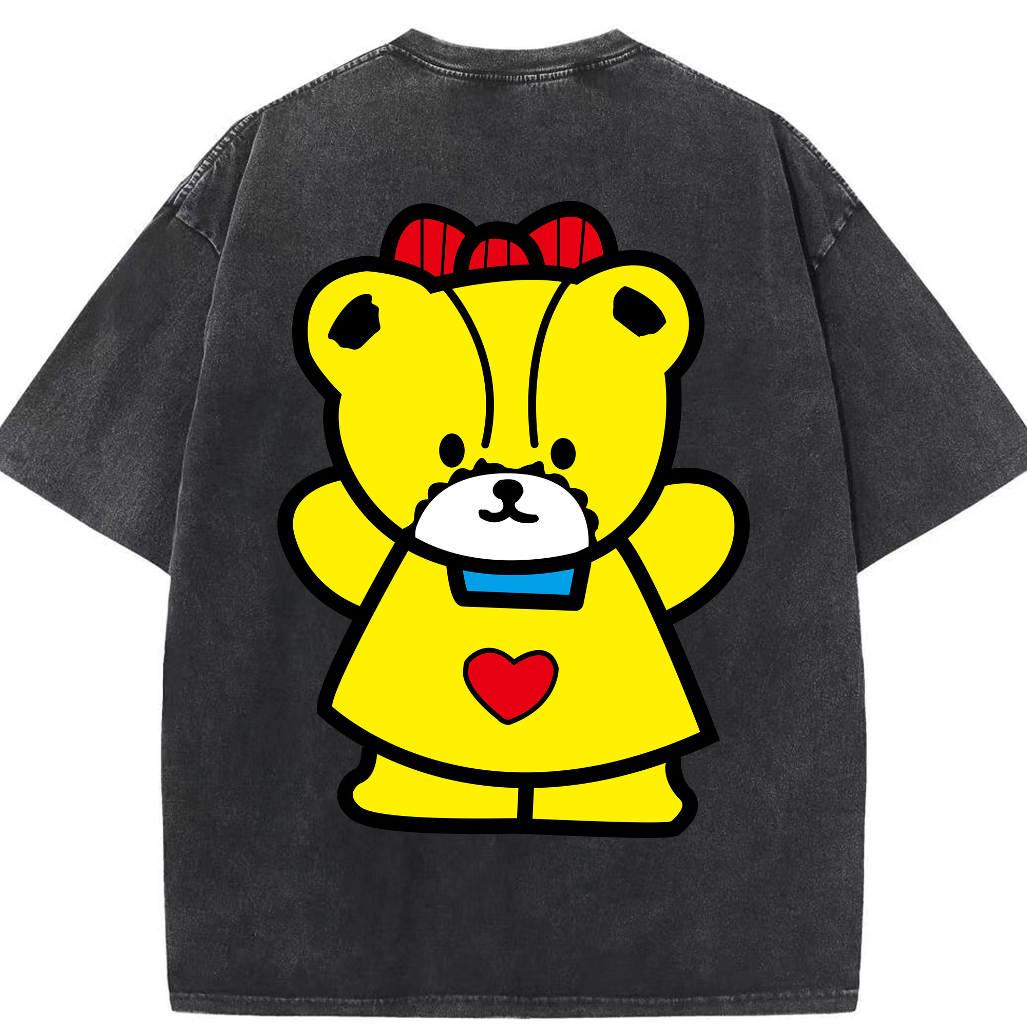 （画像用） Hello Kitty ハローキティ 綿100% ヴィンテージ風 半袖Tシャツ（背面プリント）