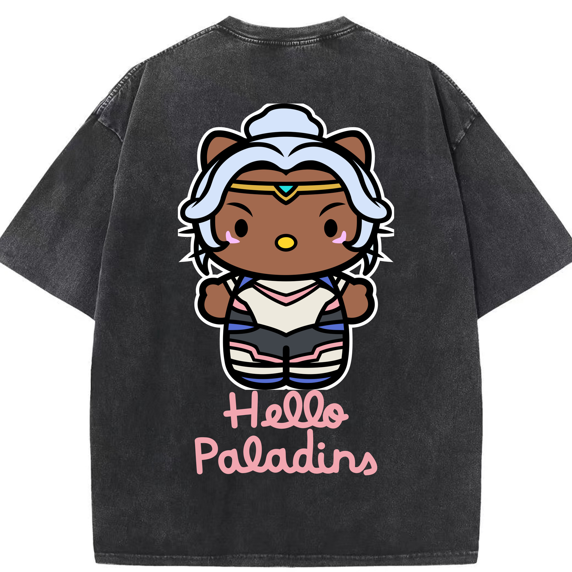 （画像用） Hello Kitty ハローキティ 綿100% ヴィンテージ風 半袖Tシャツ（背面プリント）