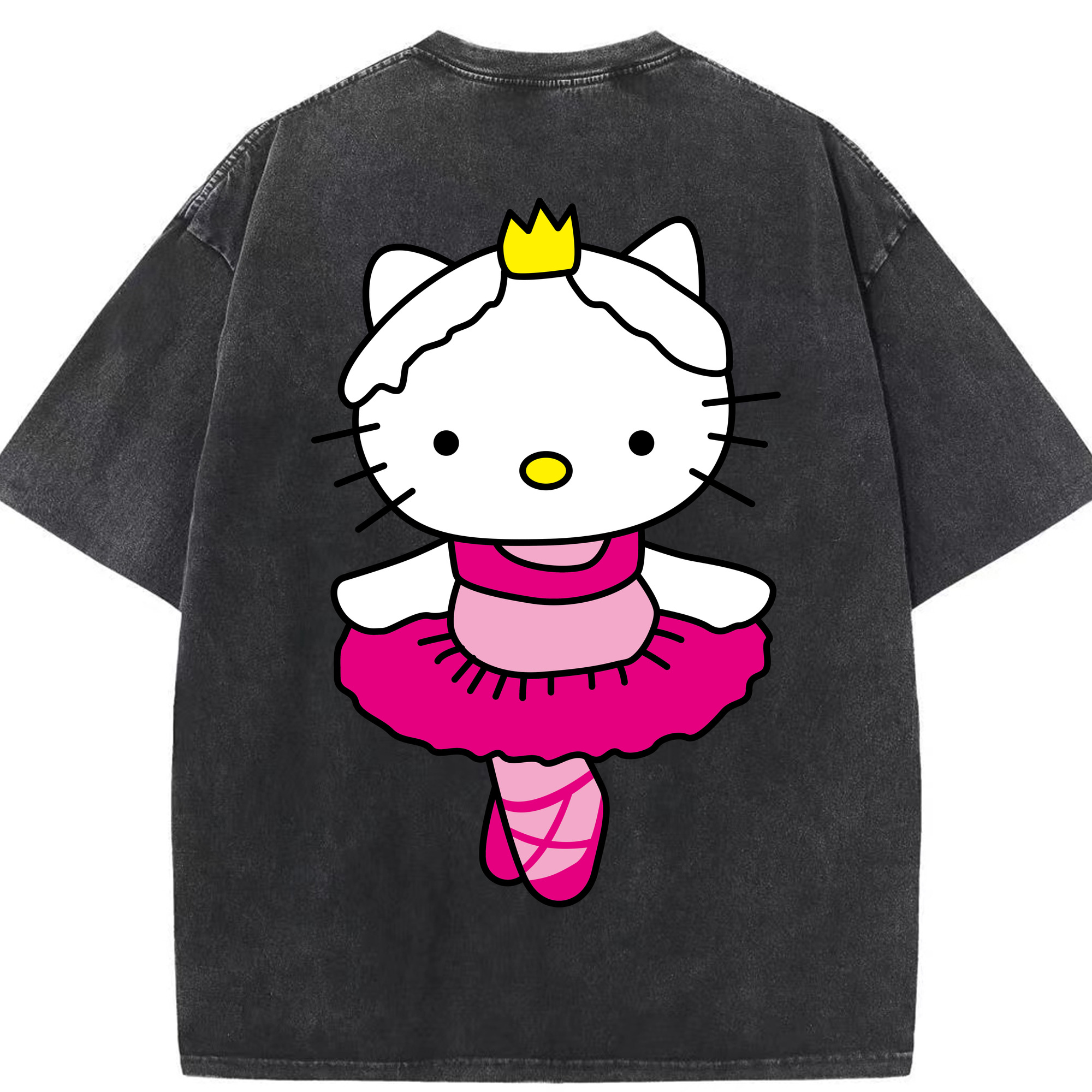 （画像用） Hello Kitty ハローキティ 綿100% ヴィンテージ風 半袖Tシャツ（背面プリント）
