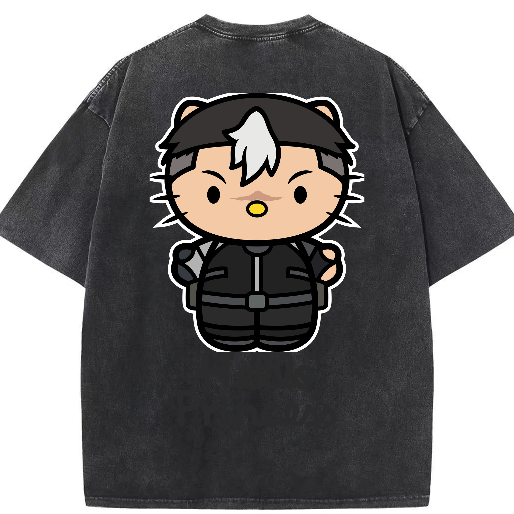 （画像用） Hello Kitty ハローキティ 綿100% ヴィンテージ風 半袖Tシャツ（背面プリント）
