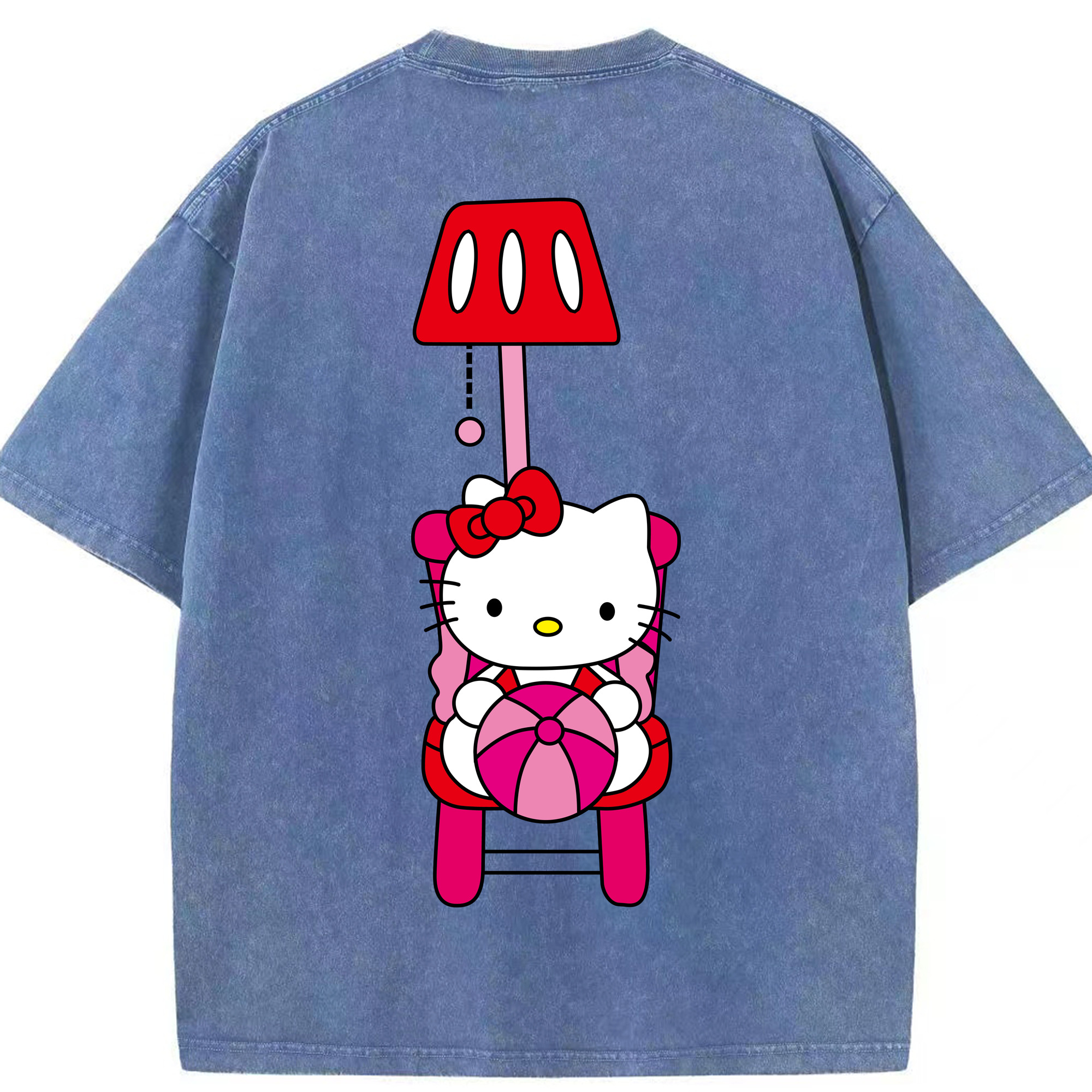 （画像用） Hello Kitty ハローキティ 綿100% ヴィンテージ風 半袖Tシャツ（背面プリント）