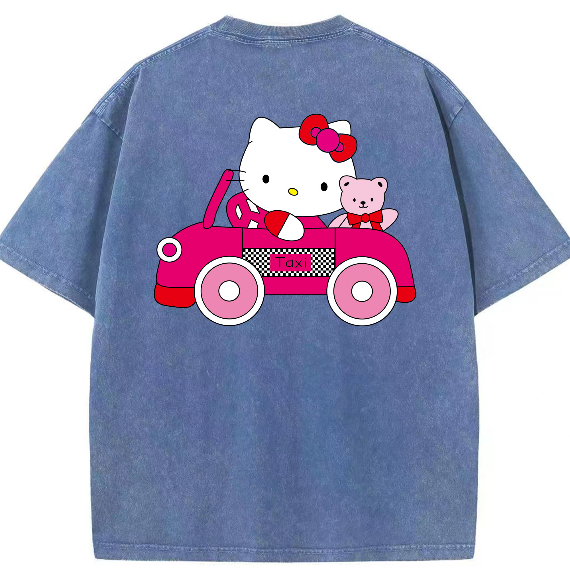 （画像用） Hello Kitty ハローキティ 綿100% ヴィンテージ風 半袖Tシャツ（背面プリント）