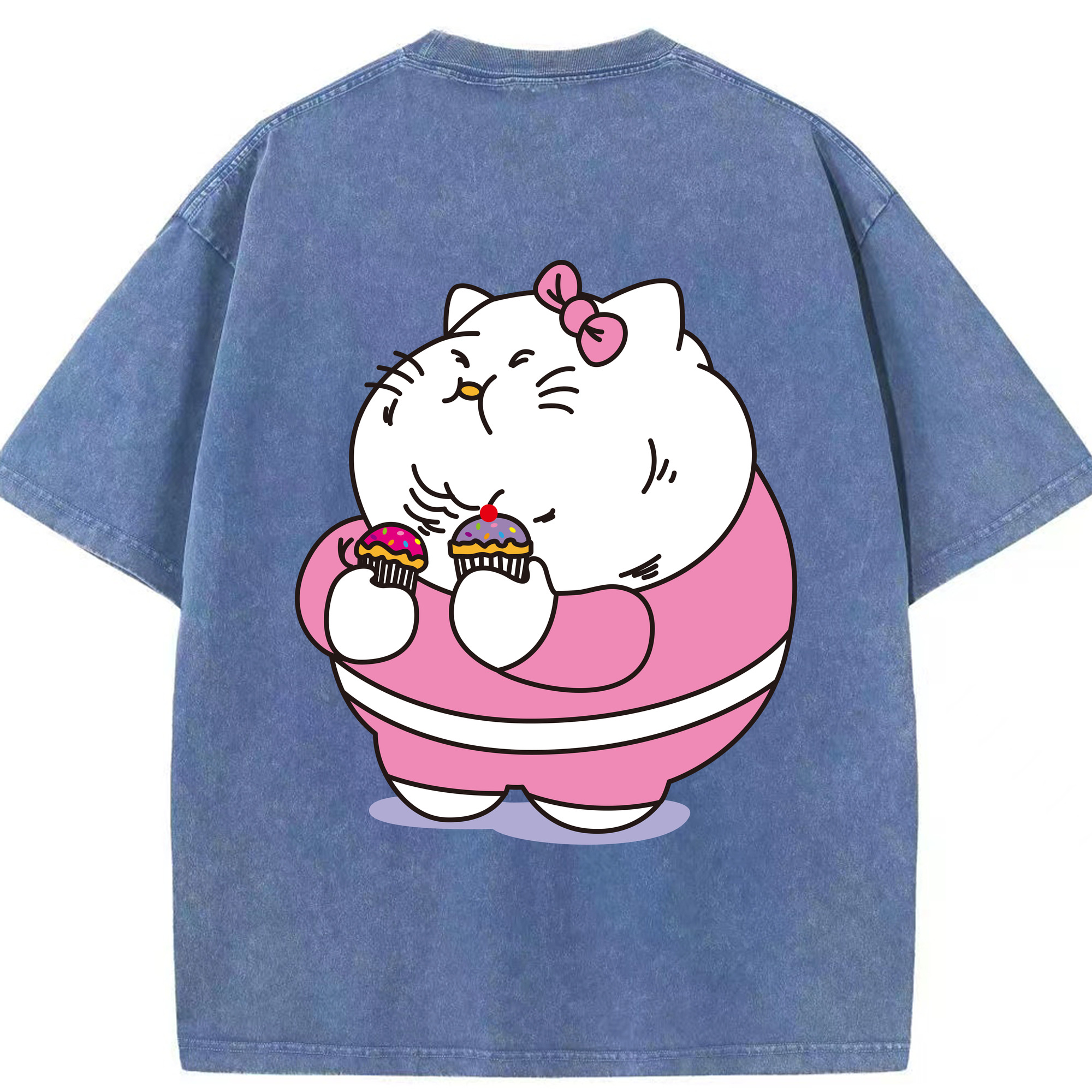 （画像用） Hello Kitty ハローキティ 綿100% ヴィンテージ風 半袖Tシャツ（背面プリント）