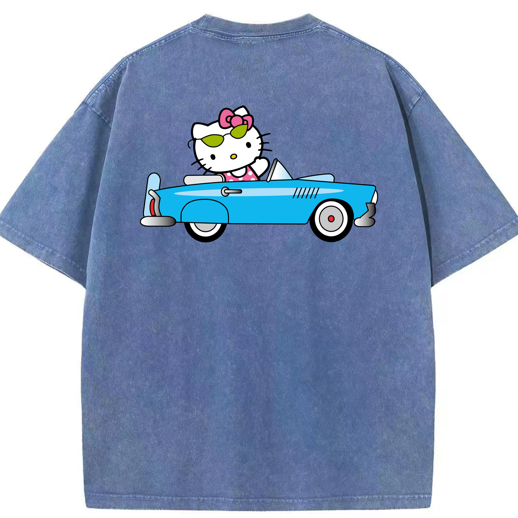 （画像用） Hello Kitty ハローキティ 綿100% ヴィンテージ風 半袖Tシャツ（背面プリント）