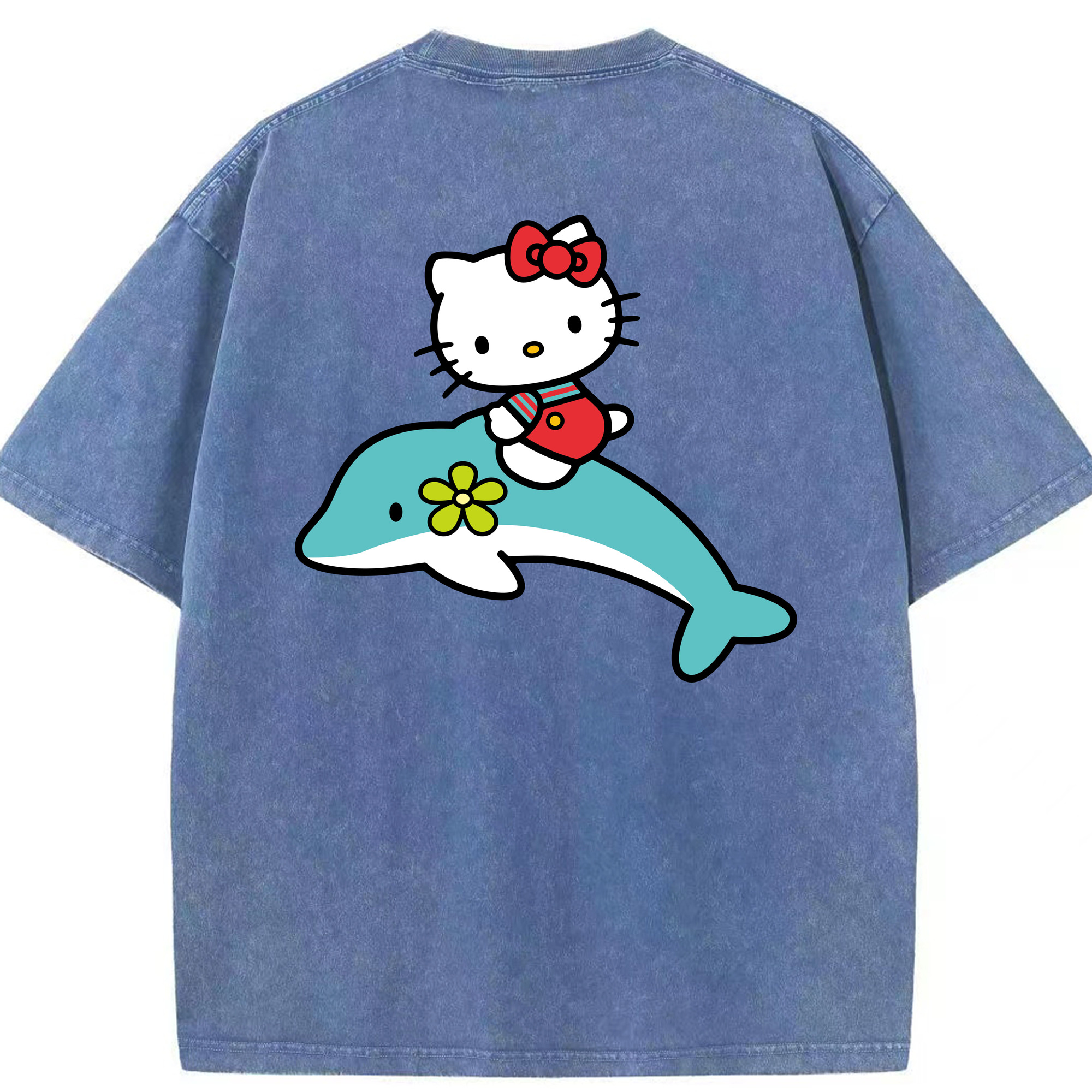 （画像用） Hello Kitty ハローキティ 綿100% ヴィンテージ風 半袖Tシャツ（背面プリント）