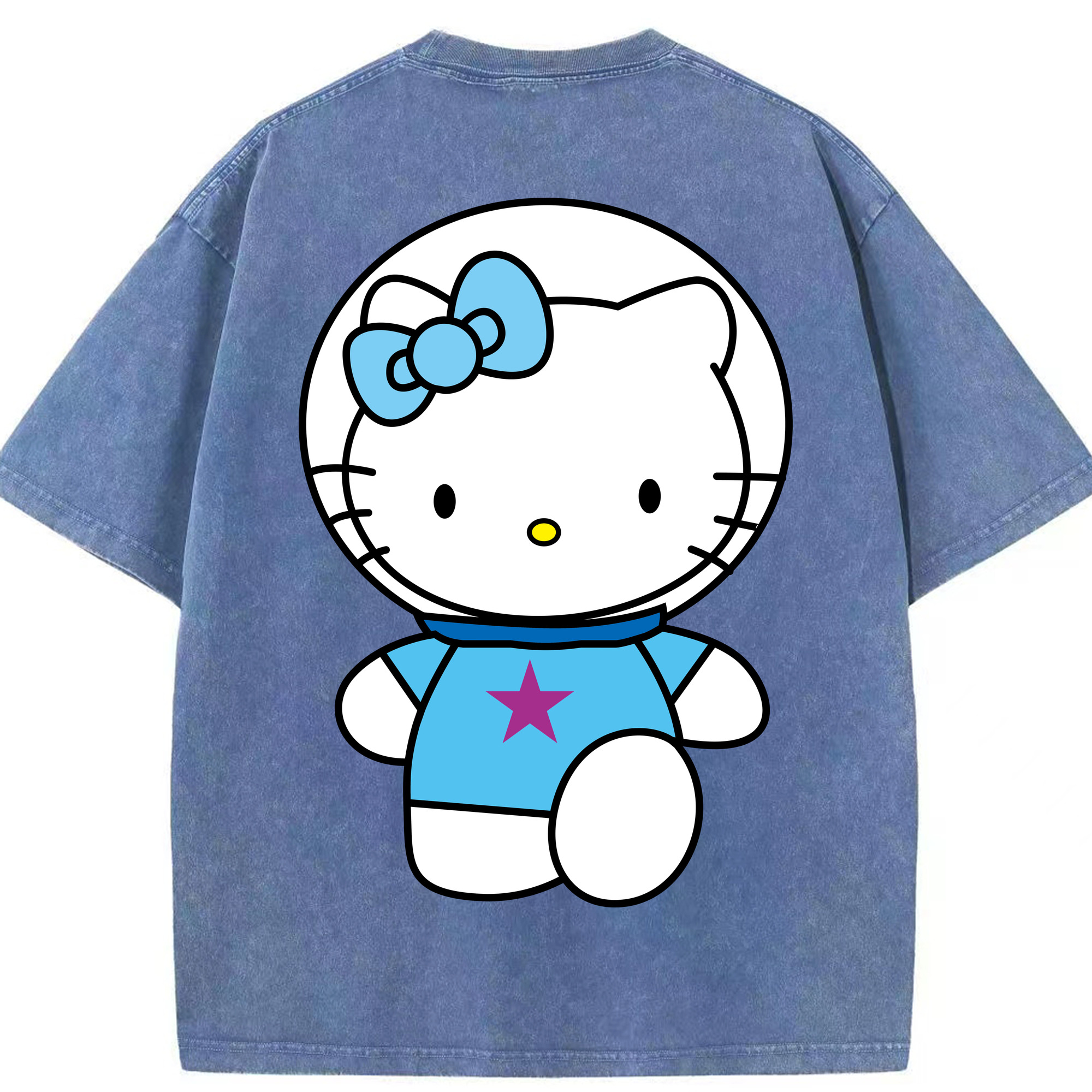 （画像用） Hello Kitty ハローキティ 綿100% ヴィンテージ風 半袖Tシャツ（背面プリント）