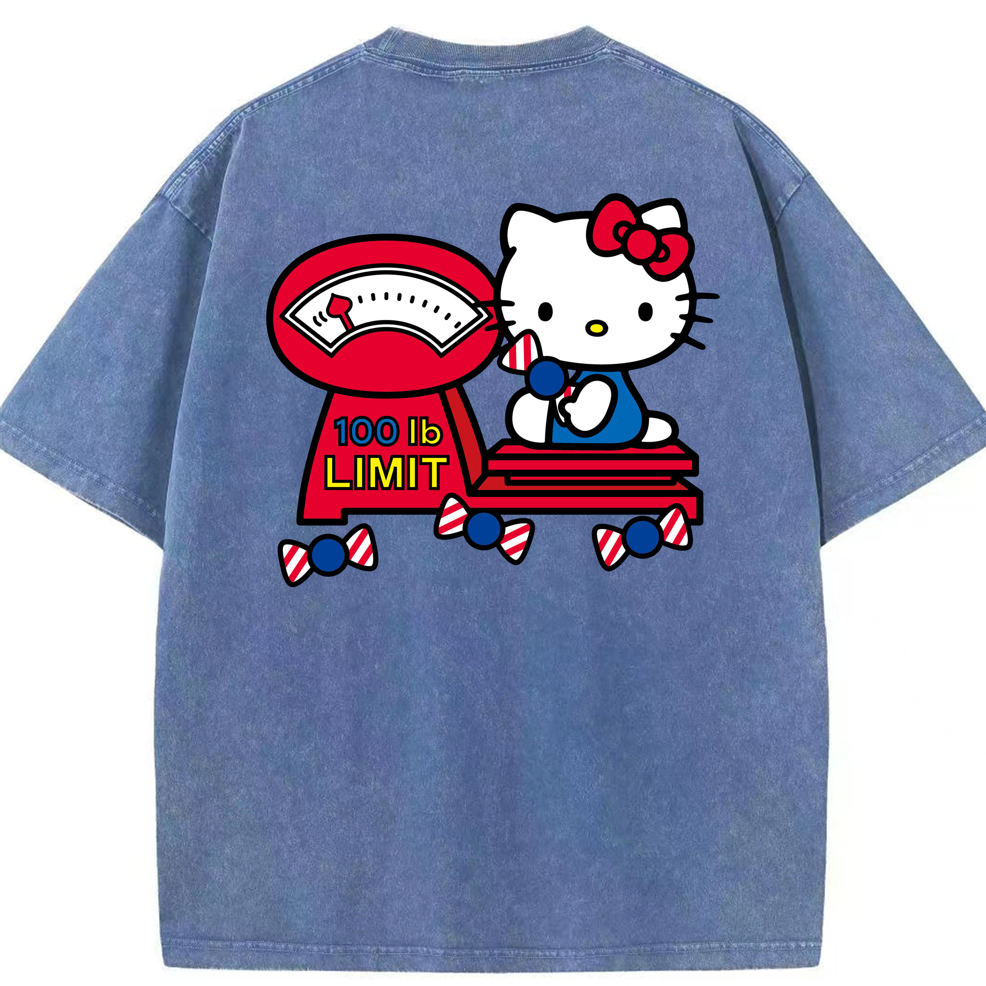 （画像用） Hello Kitty ハローキティ 綿100% ヴィンテージ風 半袖Tシャツ（背面プリント）