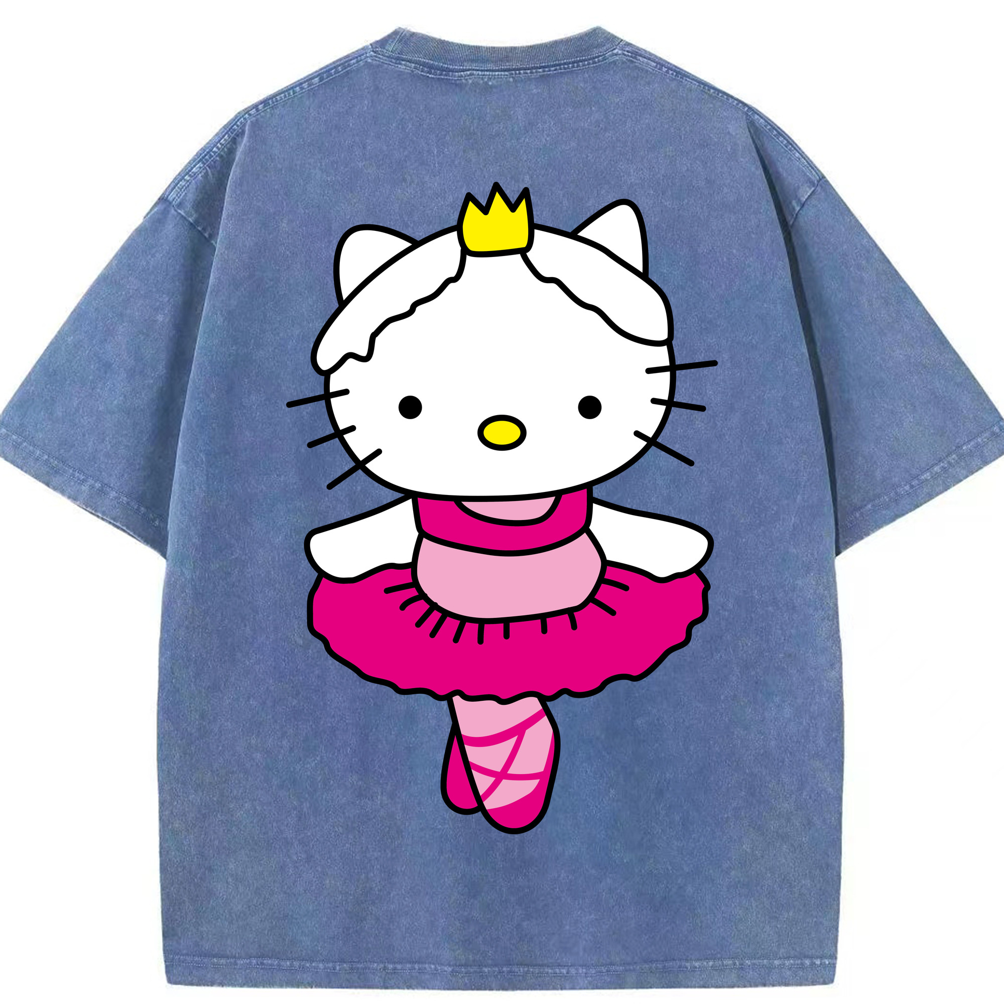 （画像用） Hello Kitty ハローキティ 綿100% ヴィンテージ風 半袖Tシャツ（背面プリント）