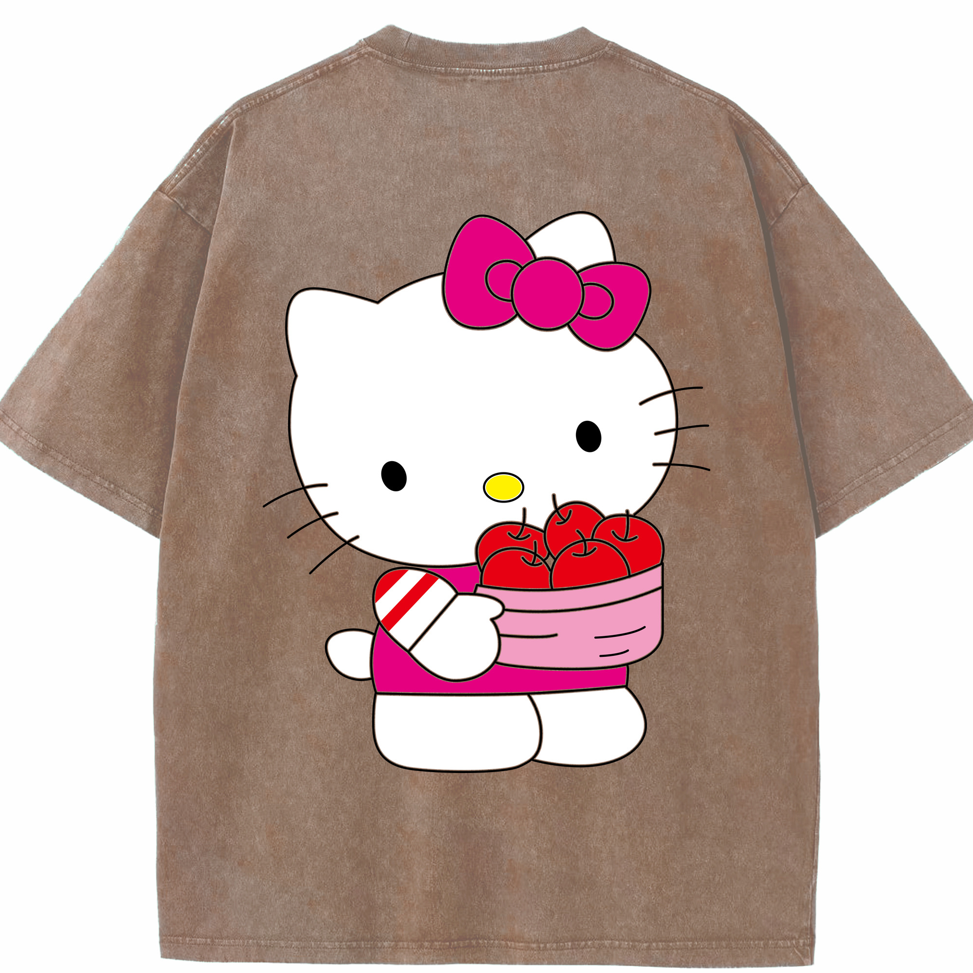 （画像用） Hello Kitty ハローキティ 綿100% ヴィンテージ風 半袖Tシャツ（背面プリント）