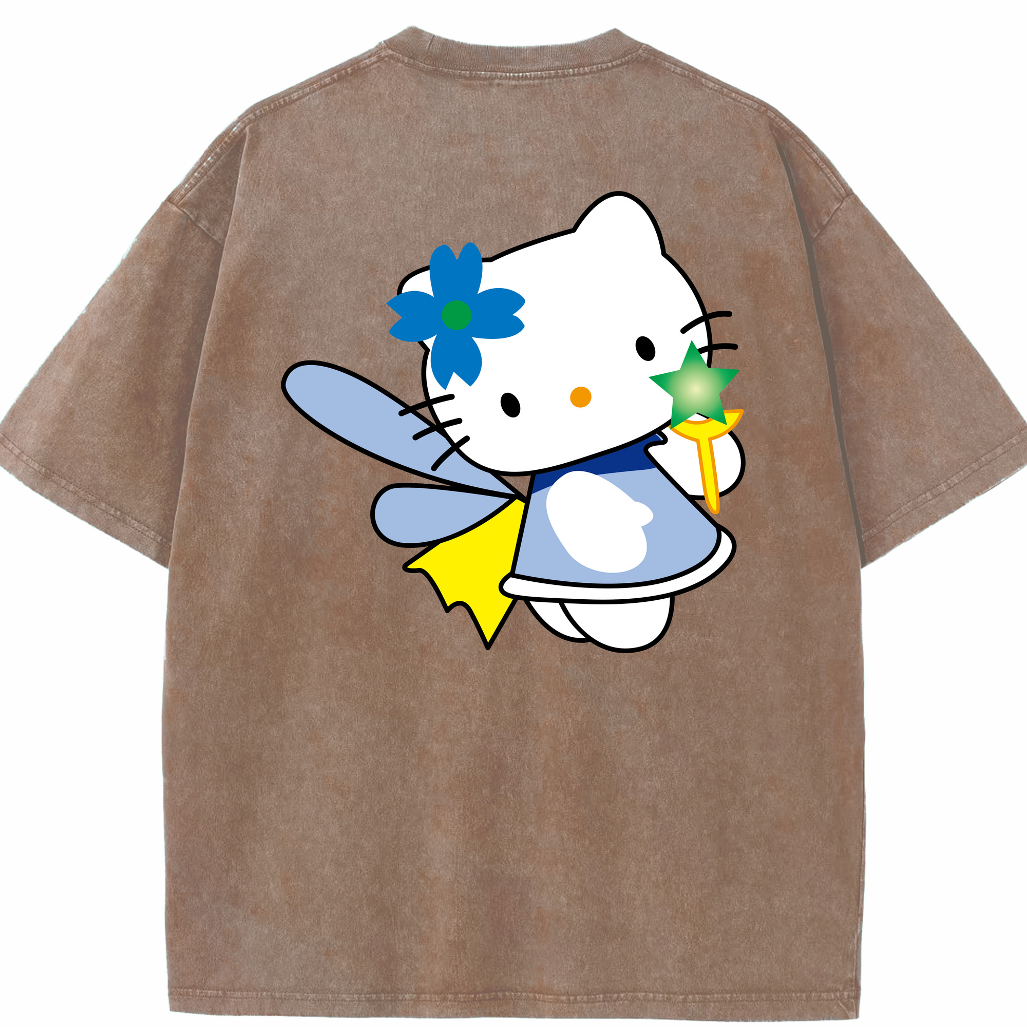 （画像用） Hello Kitty ハローキティ 綿100% ヴィンテージ風 半袖Tシャツ（背面プリント）