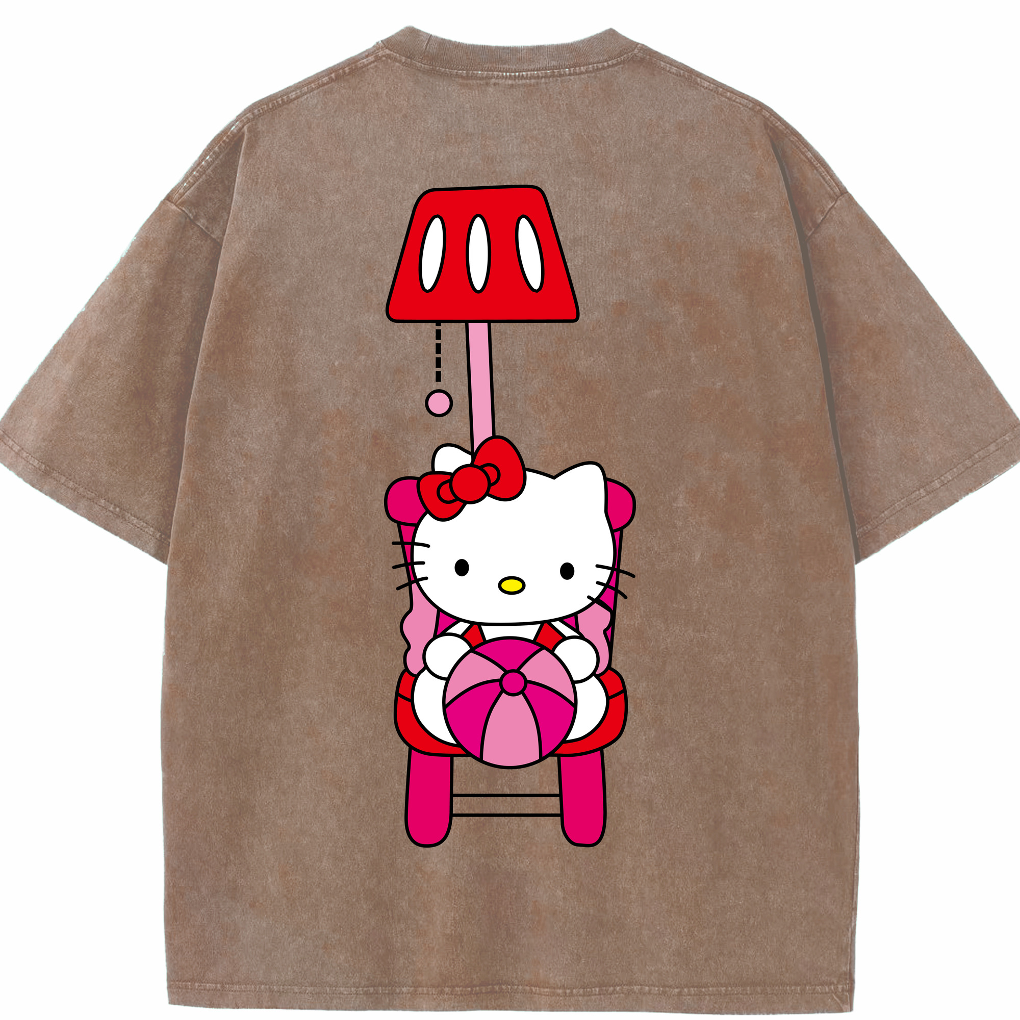 （画像用） Hello Kitty ハローキティ 綿100% ヴィンテージ風 半袖Tシャツ（背面プリント）