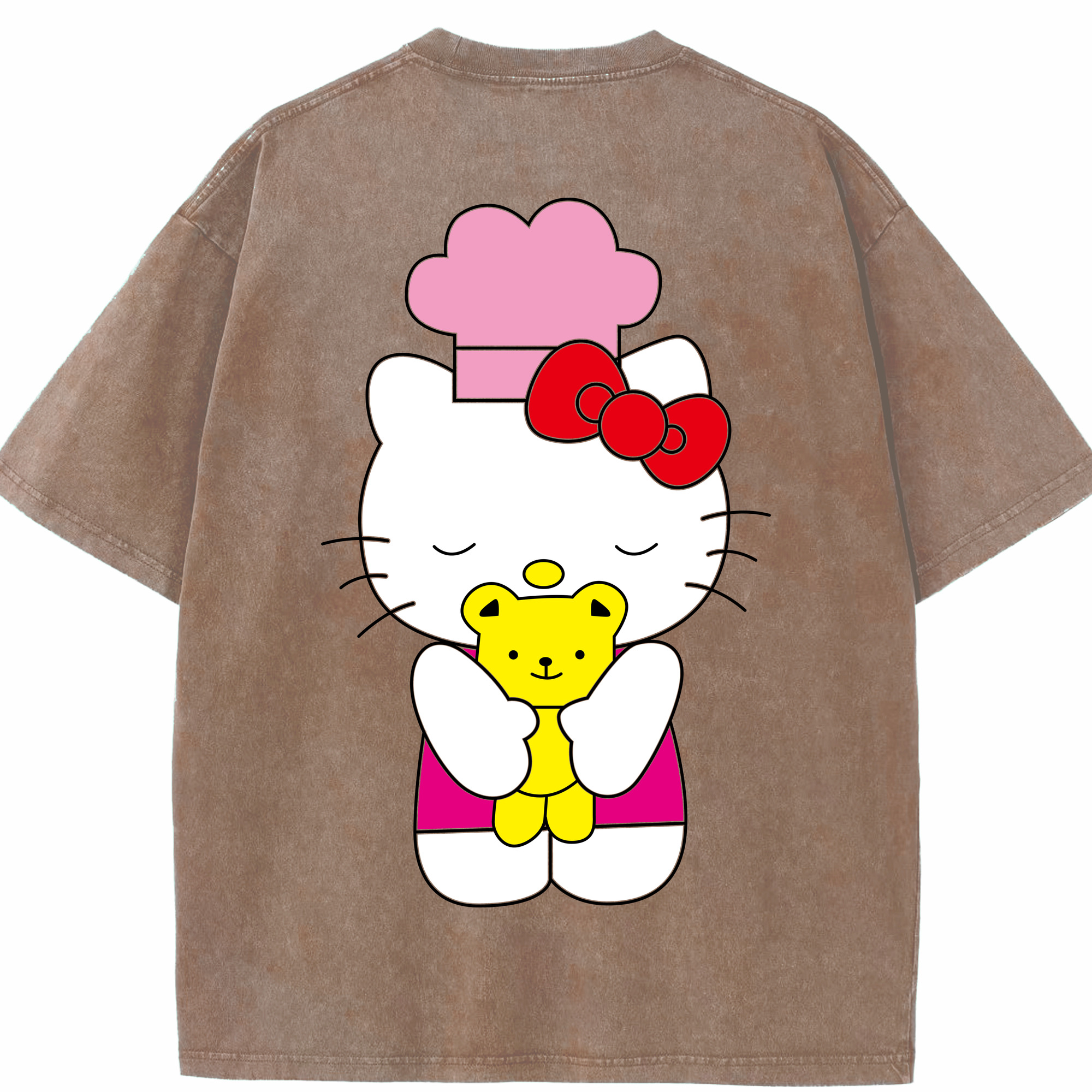 （画像用） Hello Kitty ハローキティ 綿100% ヴィンテージ風 半袖Tシャツ（背面プリント）