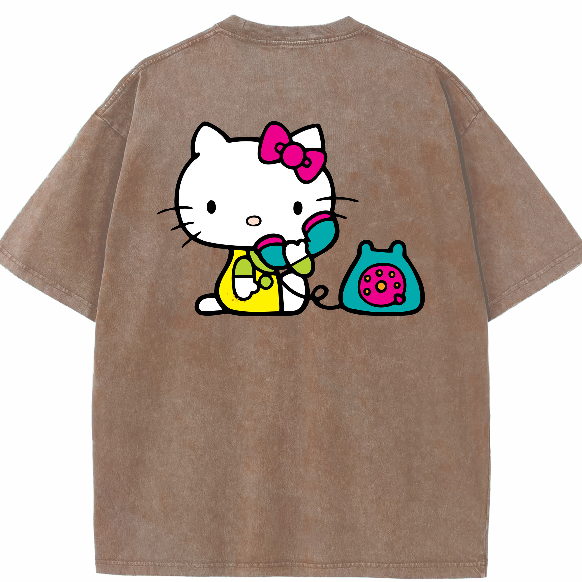 （画像用） Hello Kitty ハローキティ 綿100% ヴィンテージ風 半袖Tシャツ（背面プリント）