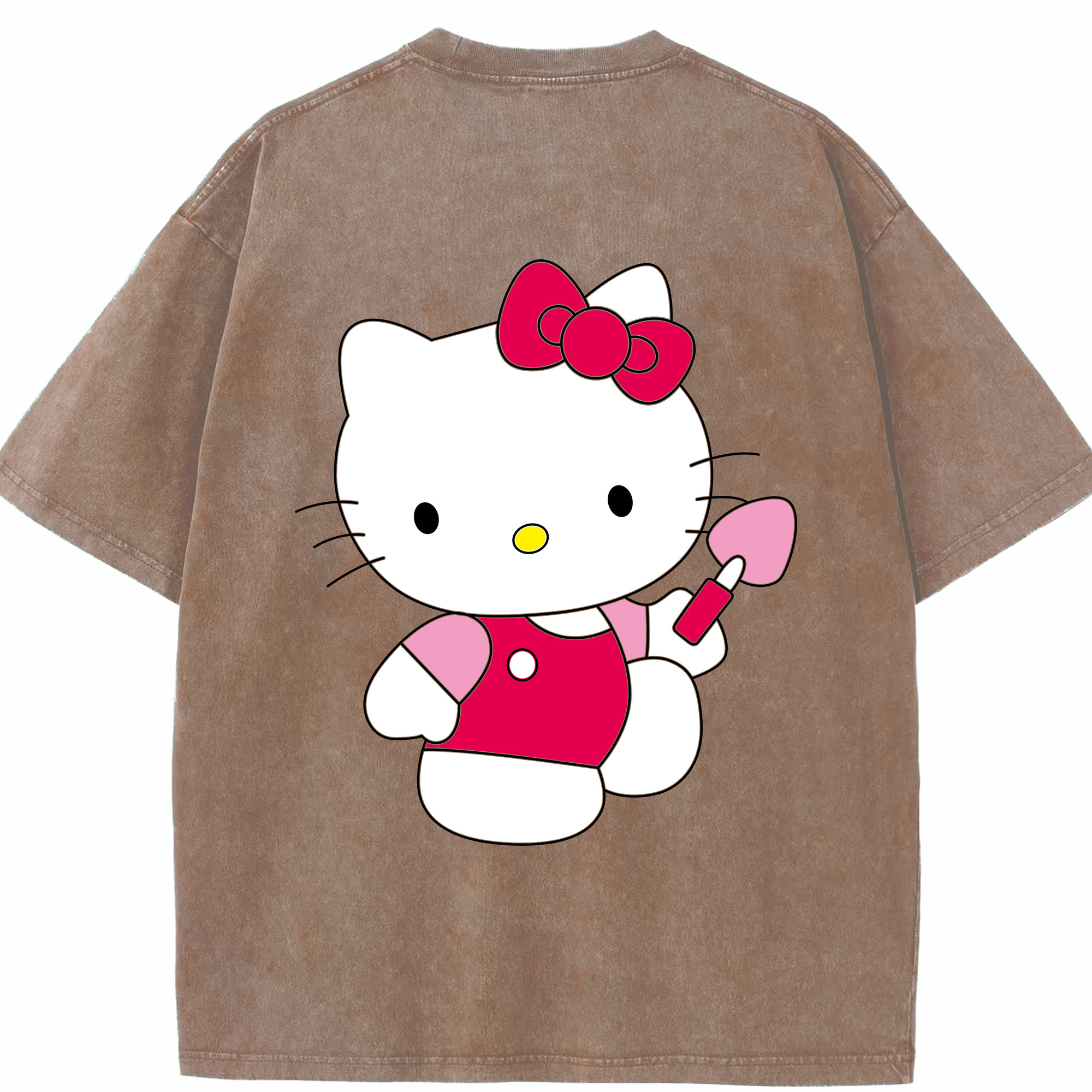 （画像用） Hello Kitty ハローキティ 綿100% ヴィンテージ風 半袖Tシャツ（背面プリント）