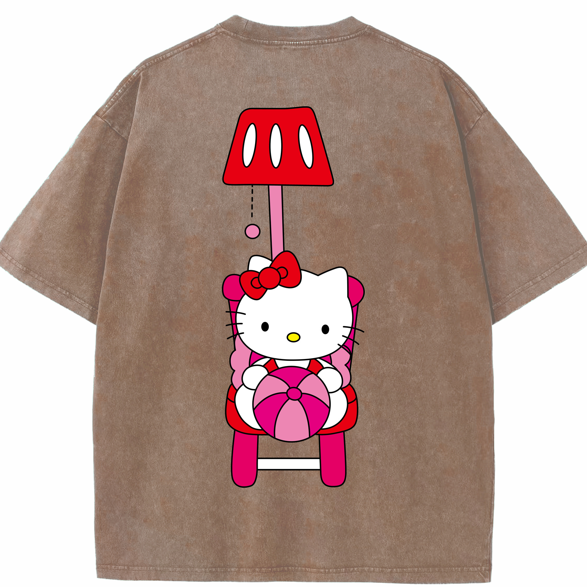 （画像用） Hello Kitty ハローキティ 綿100% ヴィンテージ風 半袖Tシャツ（背面プリント）