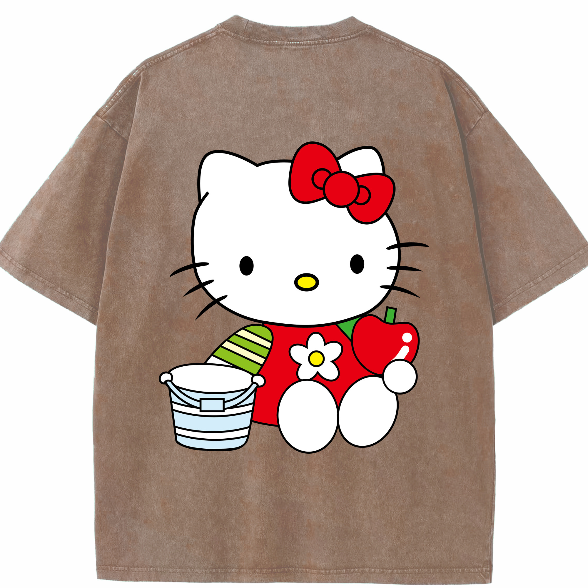 （画像用） Hello Kitty ハローキティ 綿100% ヴィンテージ風 半袖Tシャツ（背面プリント）