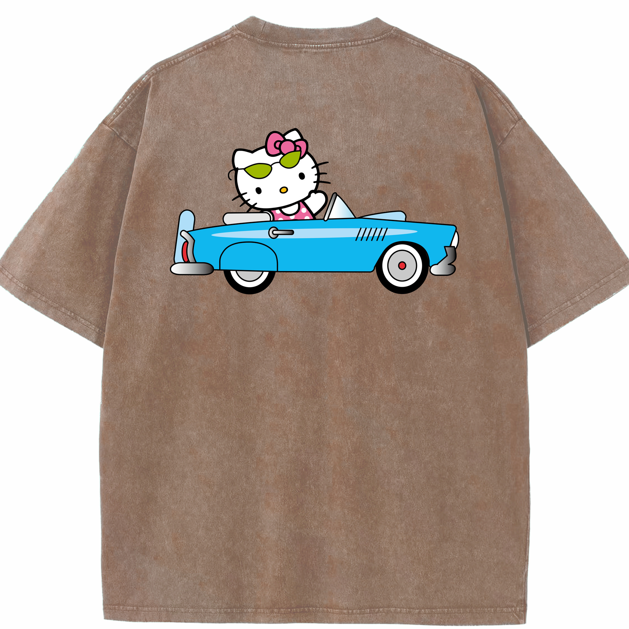 （画像用） Hello Kitty ハローキティ 綿100% ヴィンテージ風 半袖Tシャツ（背面プリント）