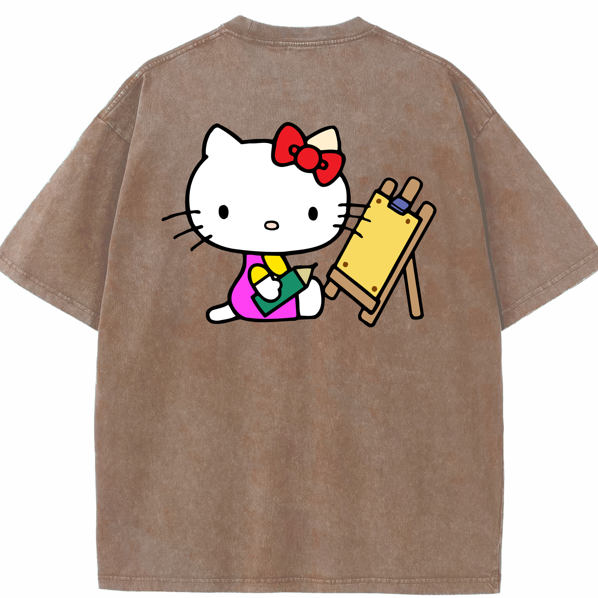 （画像用） Hello Kitty ハローキティ 綿100% ヴィンテージ風 半袖Tシャツ（背面プリント）