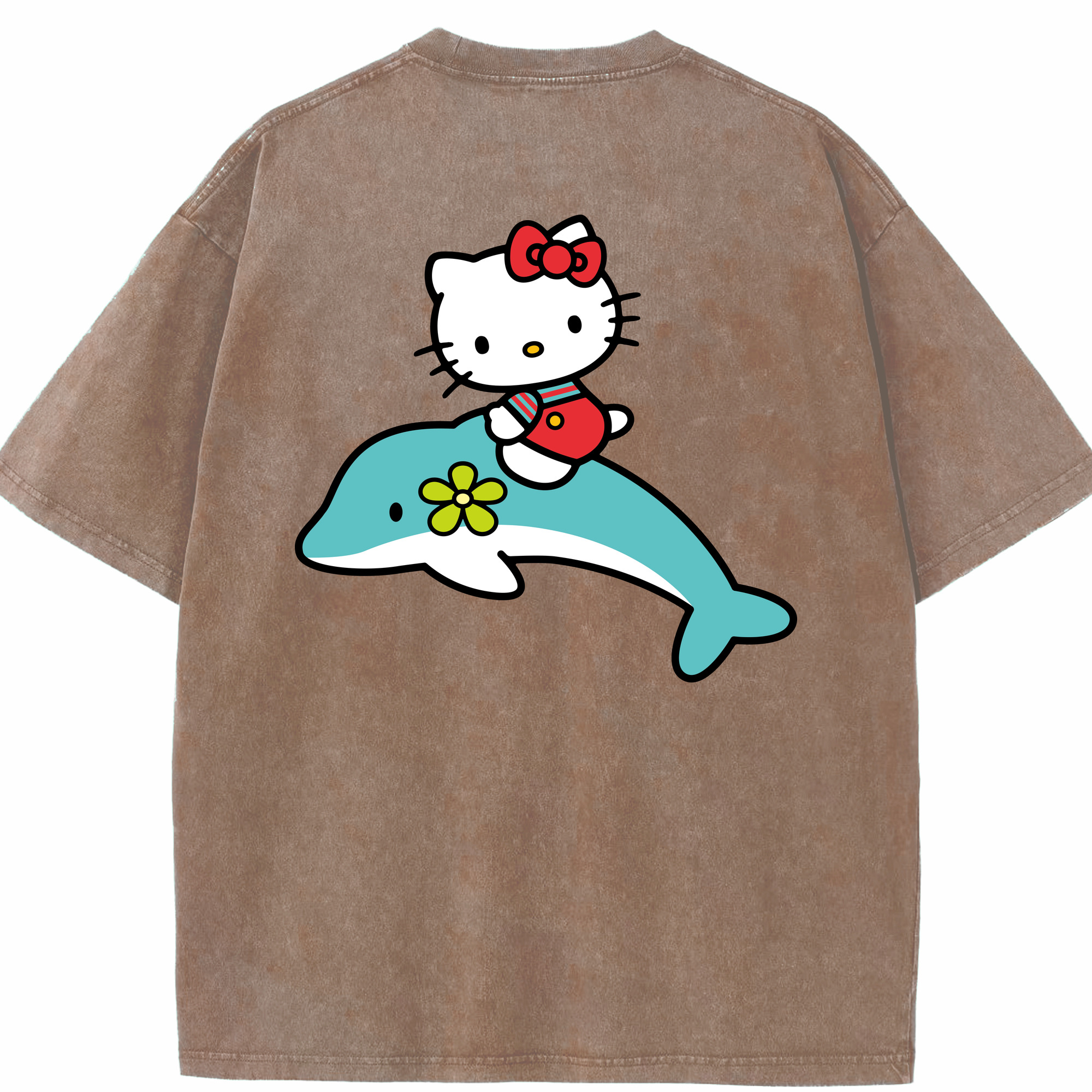 （画像用） Hello Kitty ハローキティ 綿100% ヴィンテージ風 半袖Tシャツ（背面プリント）
