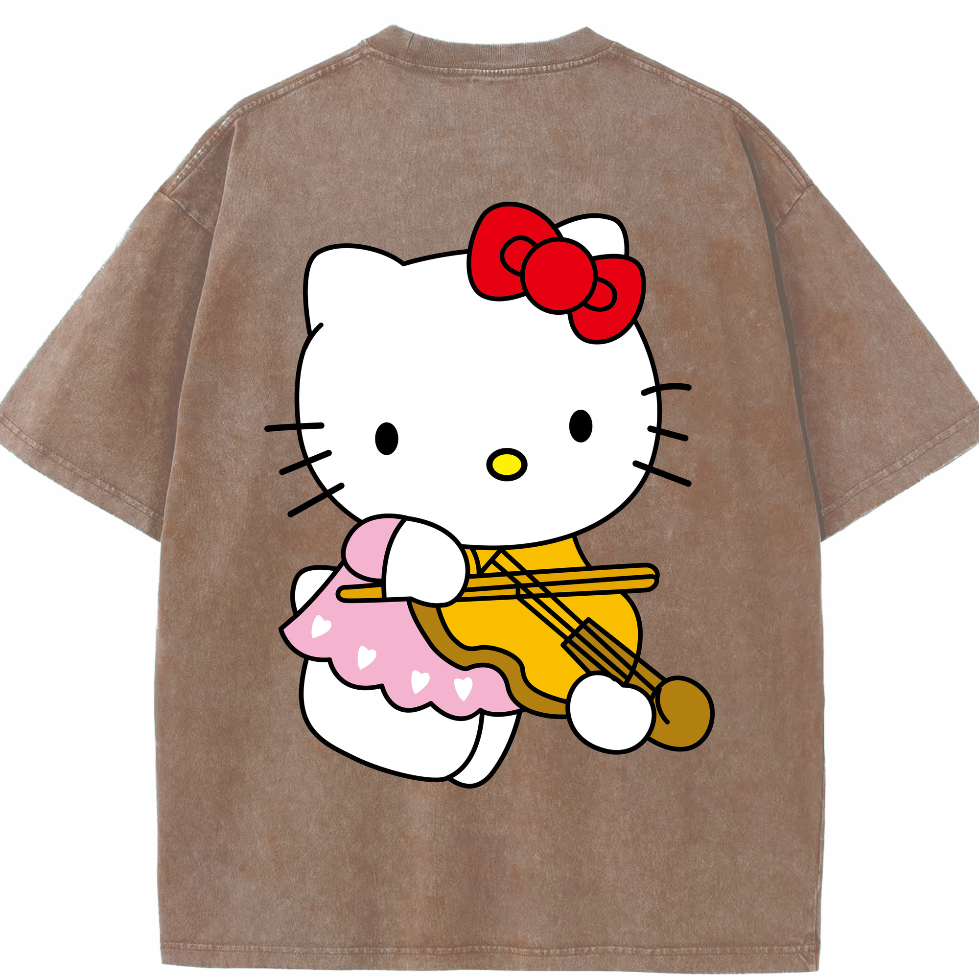 （画像用） Hello Kitty ハローキティ 綿100% ヴィンテージ風 半袖Tシャツ（背面プリント）