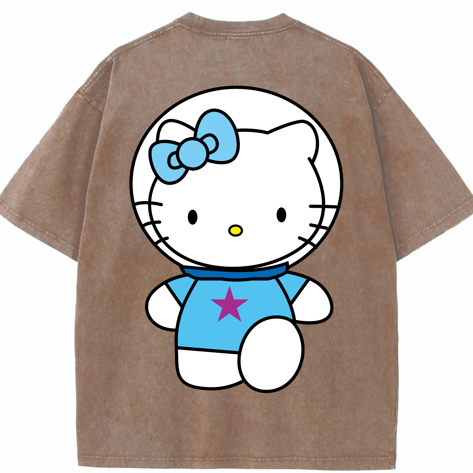 （画像用） Hello Kitty ハローキティ 綿100% ヴィンテージ風 半袖Tシャツ（背面プリント）