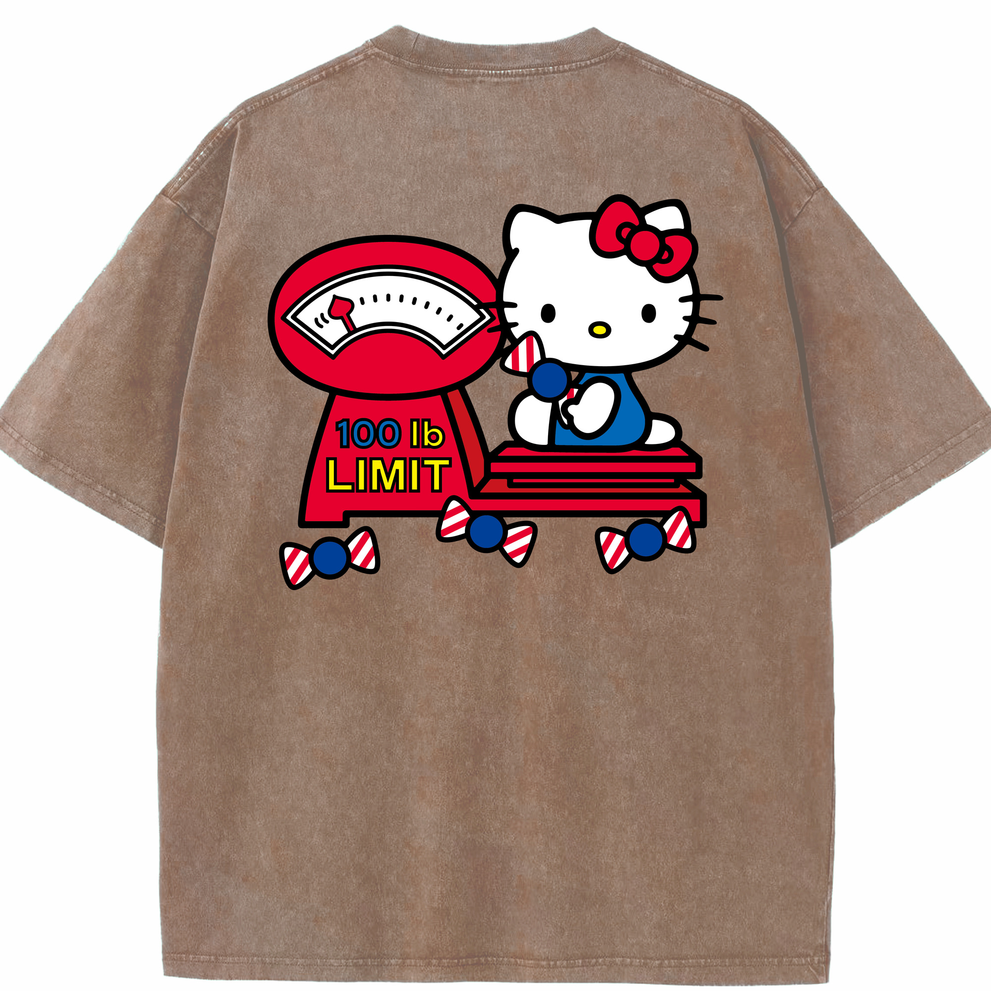 （画像用） Hello Kitty ハローキティ 綿100% ヴィンテージ風 半袖Tシャツ（背面プリント）