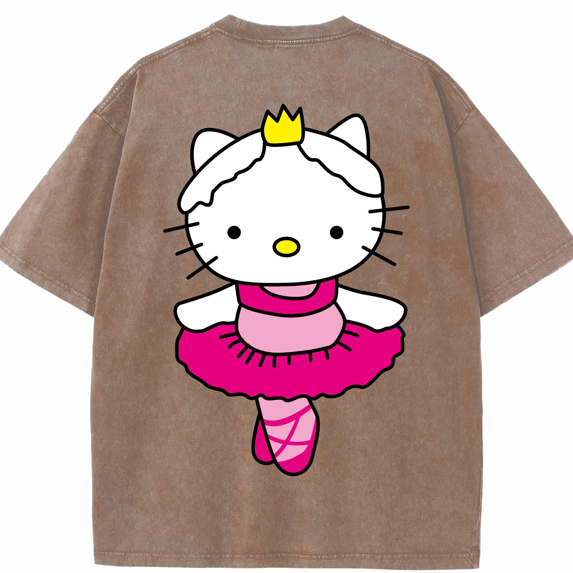 （画像用） Hello Kitty ハローキティ 綿100% ヴィンテージ風 半袖Tシャツ（背面プリント）