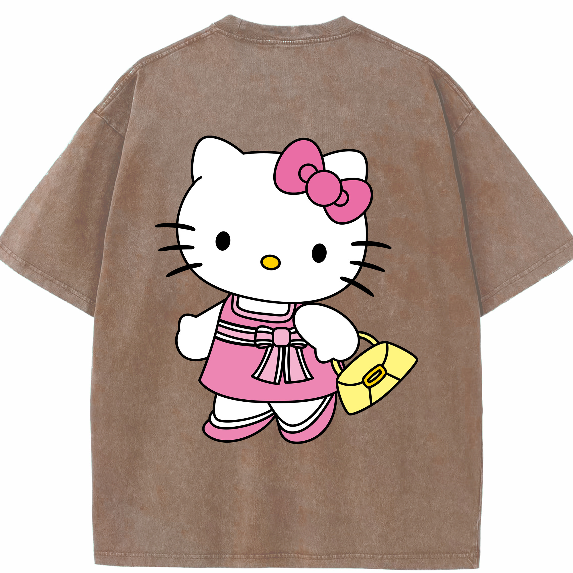 （画像用） Hello Kitty ハローキティ 綿100% ヴィンテージ風 半袖Tシャツ（背面プリント）