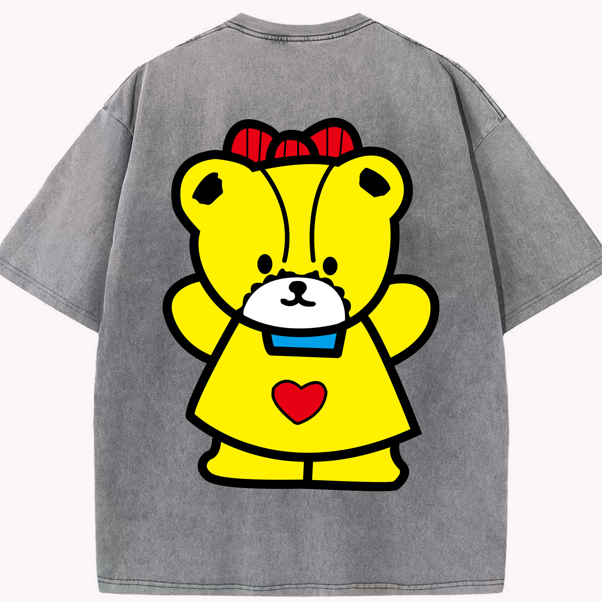 （画像用） Hello Kitty ハローキティ 綿100% ヴィンテージ風 半袖Tシャツ（背面プリント）