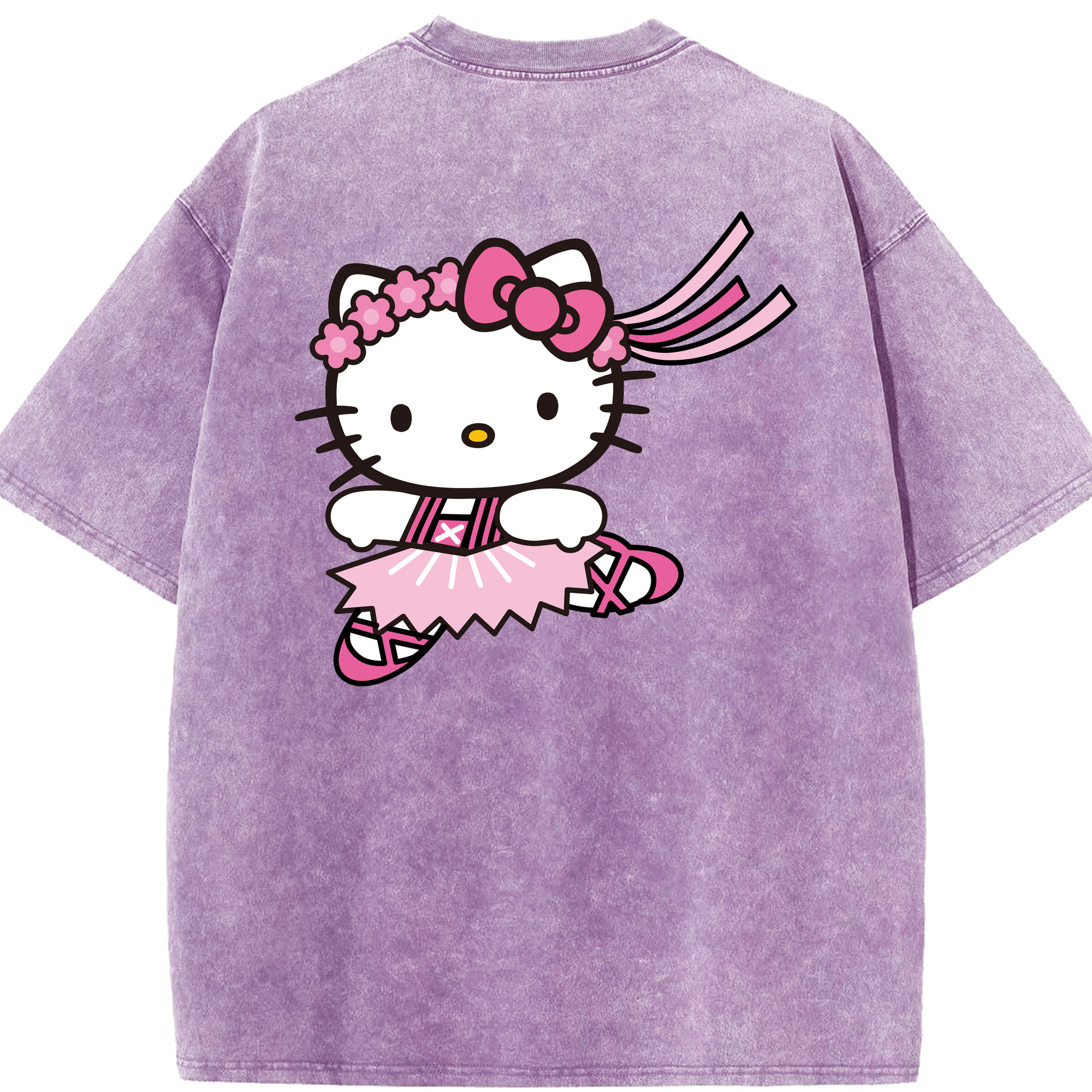 （画像用） Hello Kitty ハローキティ 綿100% ヴィンテージ風 半袖Tシャツ（背面プリント）