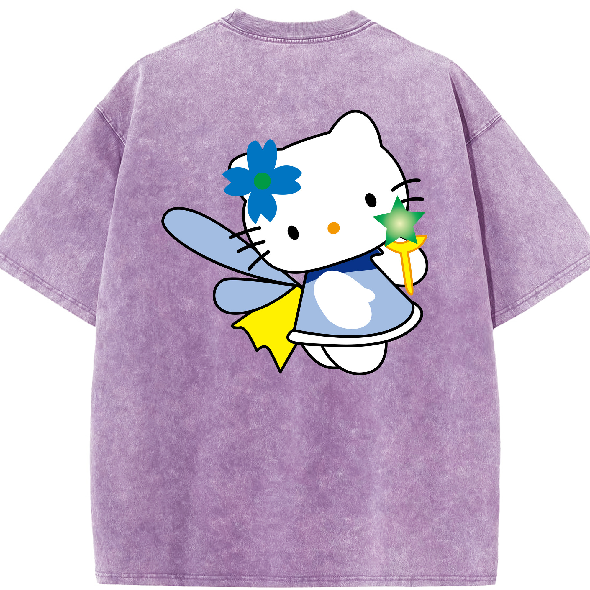 （画像用） Hello Kitty ハローキティ 綿100% ヴィンテージ風 半袖Tシャツ（背面プリント）