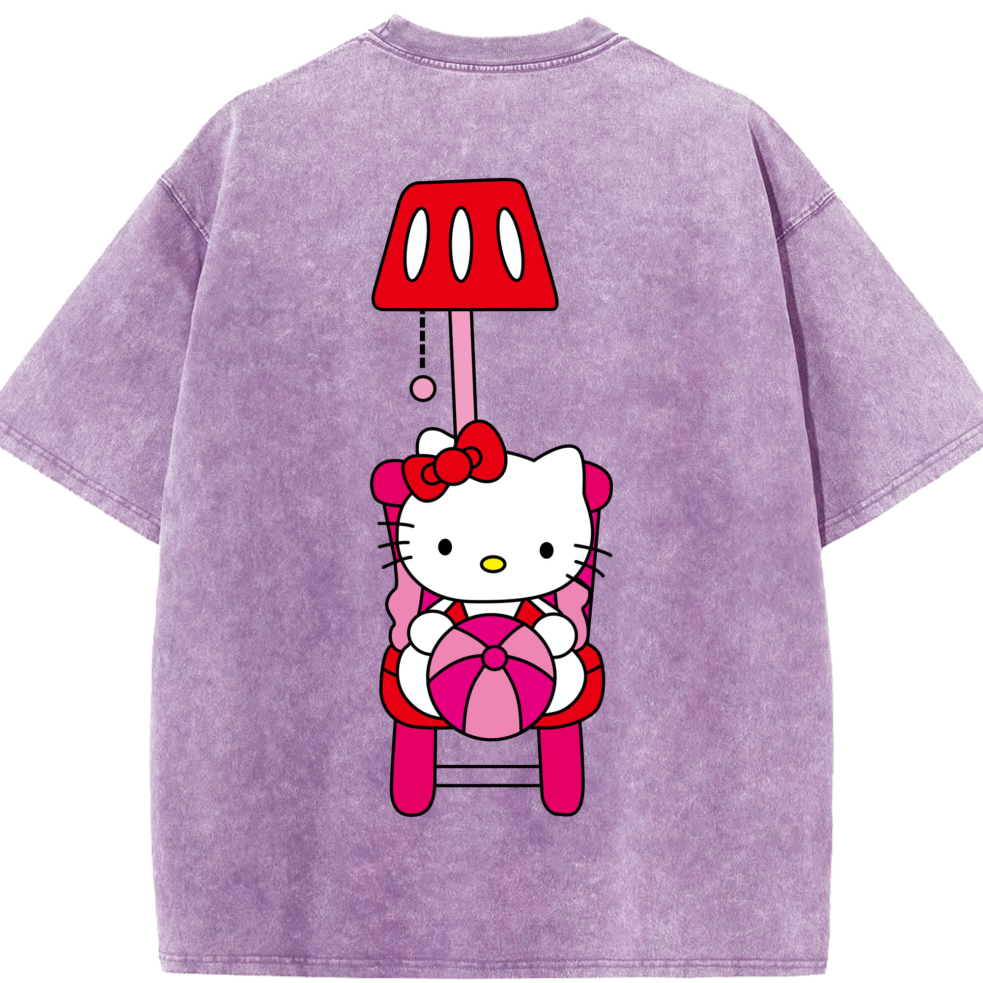 （画像用） Hello Kitty ハローキティ 綿100% ヴィンテージ風 半袖Tシャツ（背面プリント）