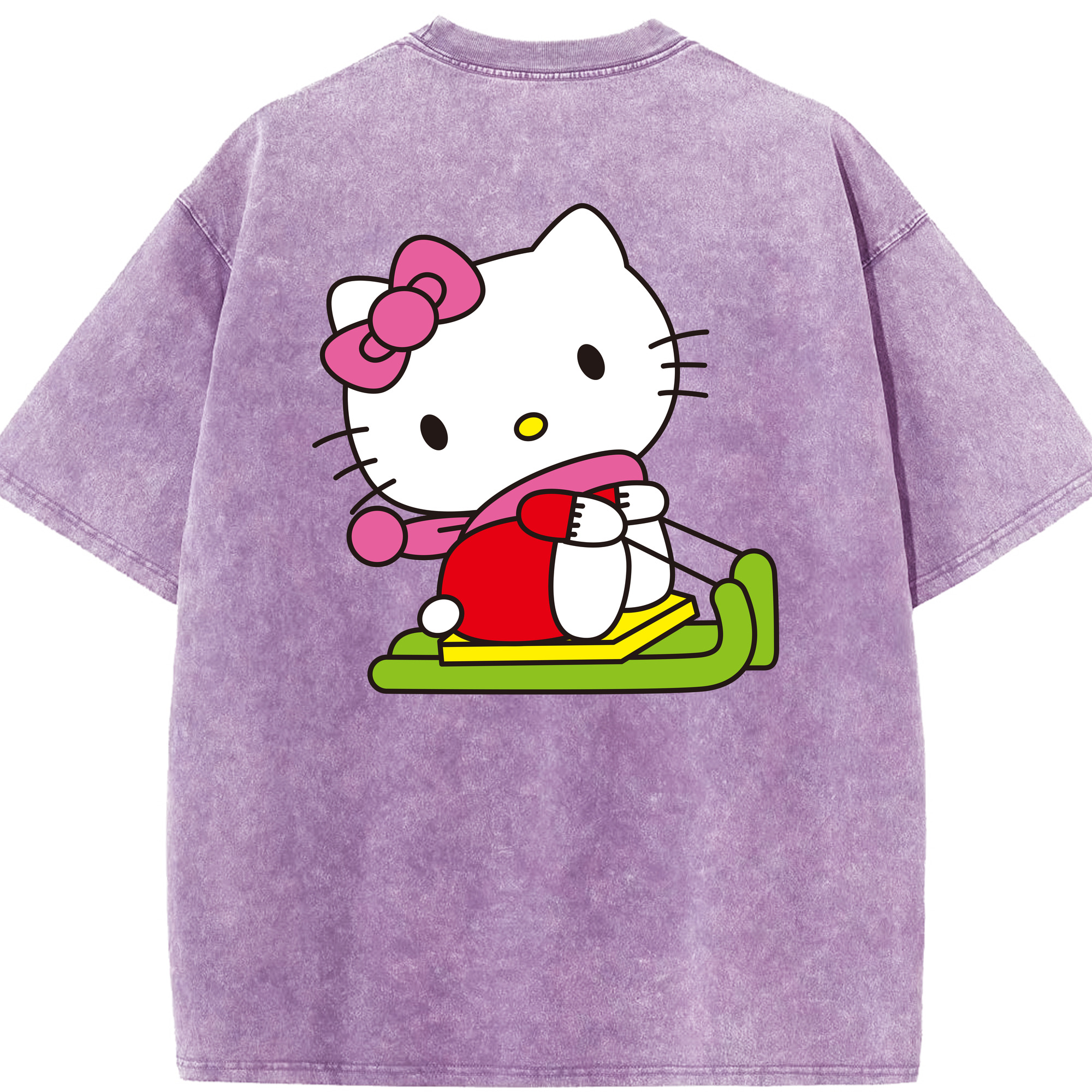 （画像用） Hello Kitty ハローキティ 綿100% ヴィンテージ風 半袖Tシャツ（背面プリント）