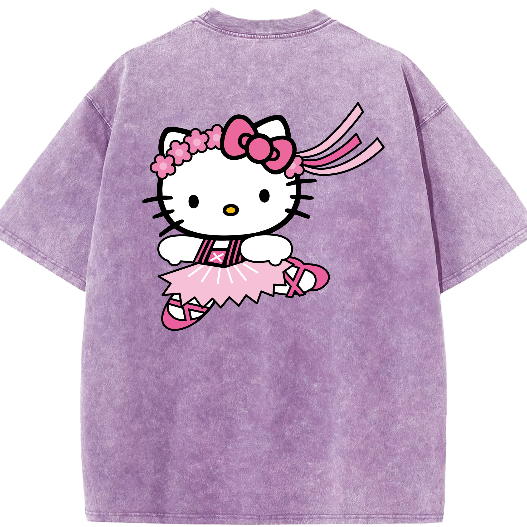 （画像用） Hello Kitty ハローキティ 綿100% ヴィンテージ風 半袖Tシャツ（背面プリント）