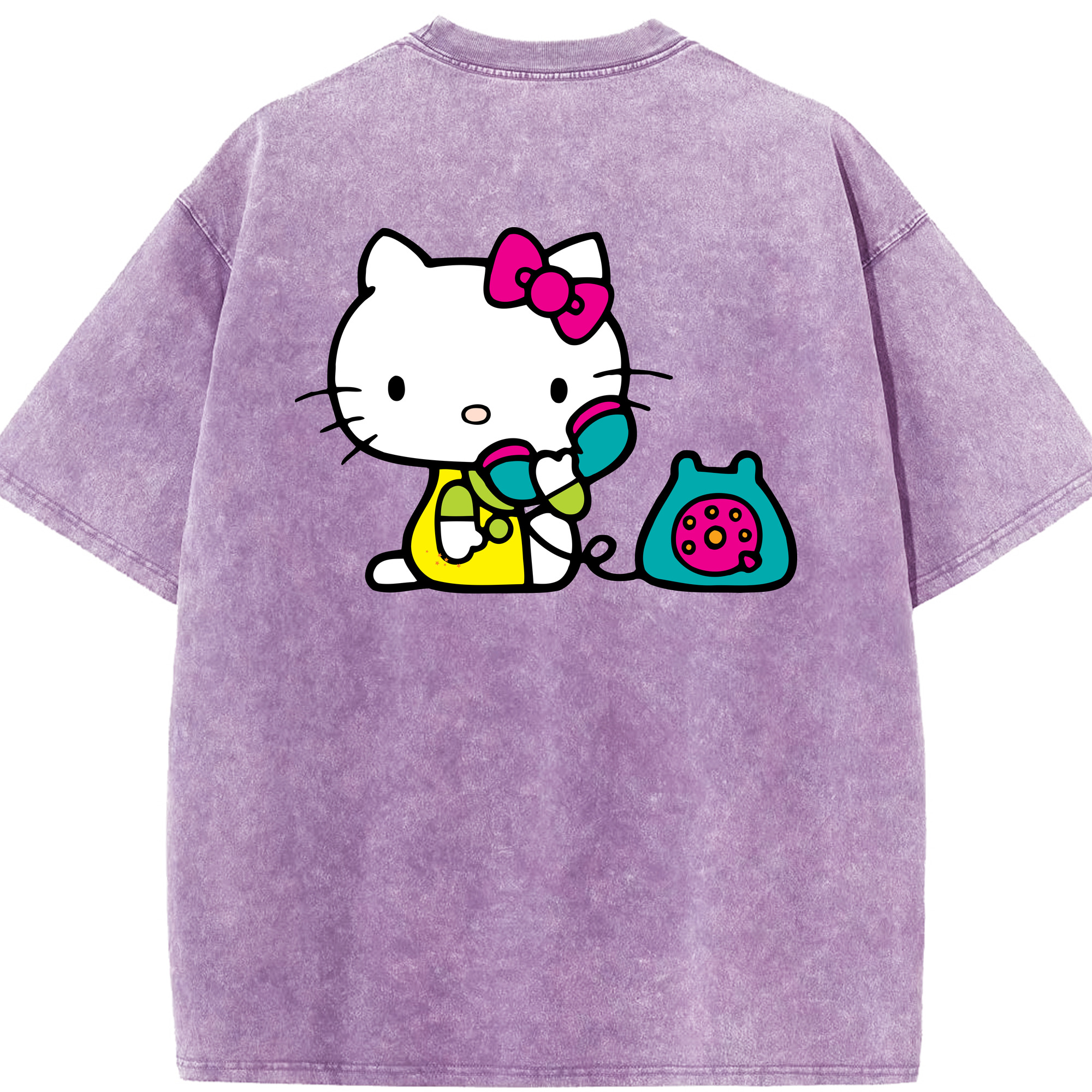 （画像用） Hello Kitty ハローキティ 綿100% ヴィンテージ風 半袖Tシャツ（背面プリント）