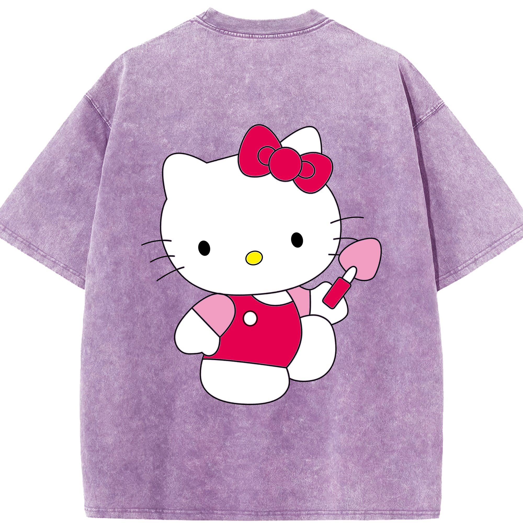 （画像用） Hello Kitty ハローキティ 綿100% ヴィンテージ風 半袖Tシャツ（背面プリント）