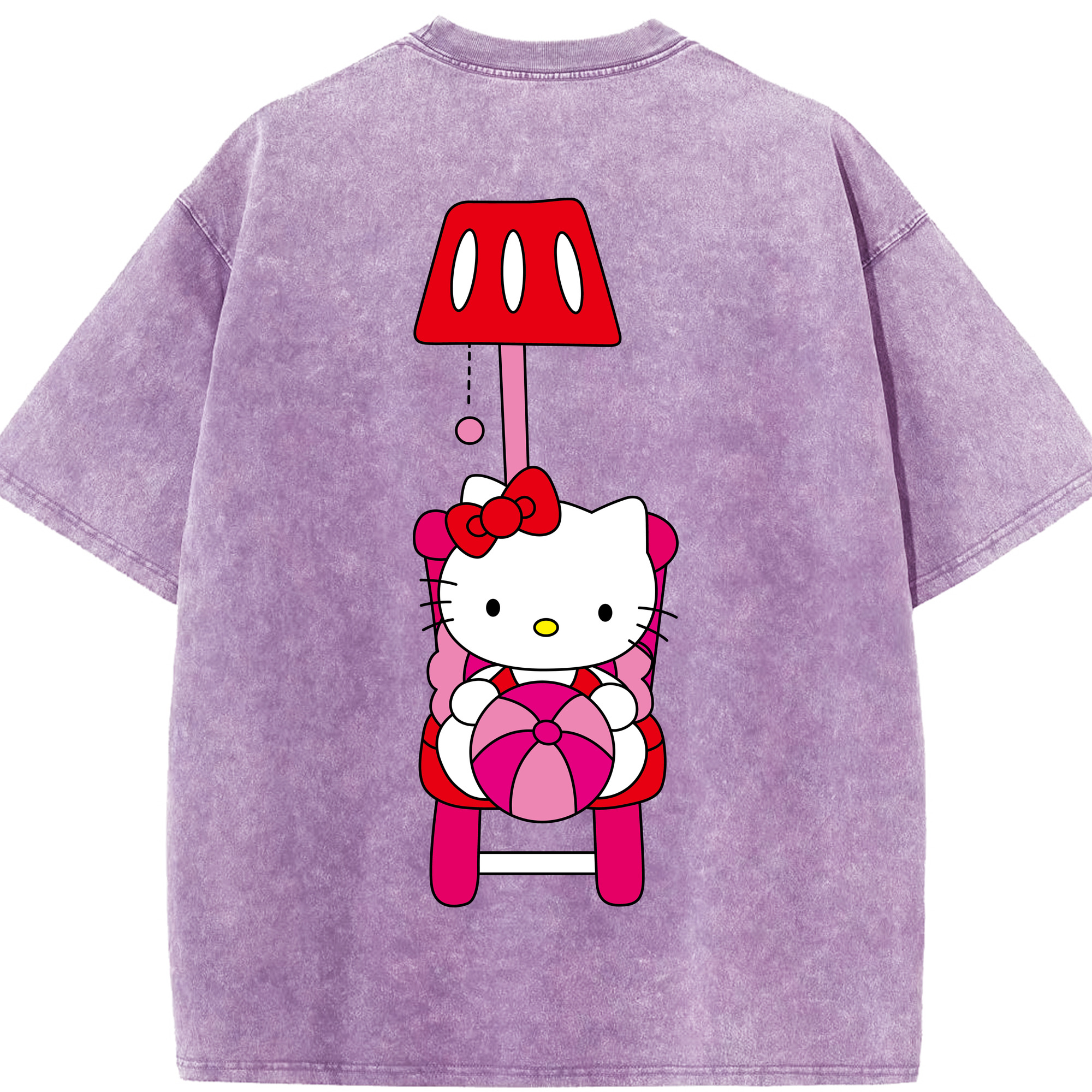 （画像用） Hello Kitty ハローキティ 綿100% ヴィンテージ風 半袖Tシャツ（背面プリント）