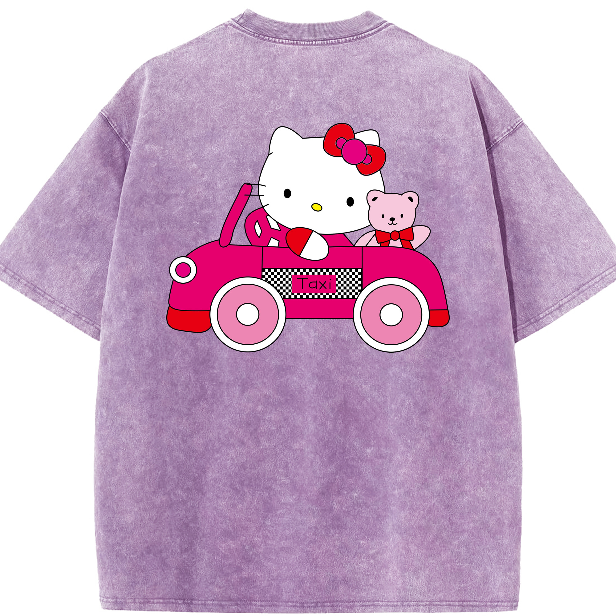 （画像用） Hello Kitty ハローキティ 綿100% ヴィンテージ風 半袖Tシャツ（背面プリント）