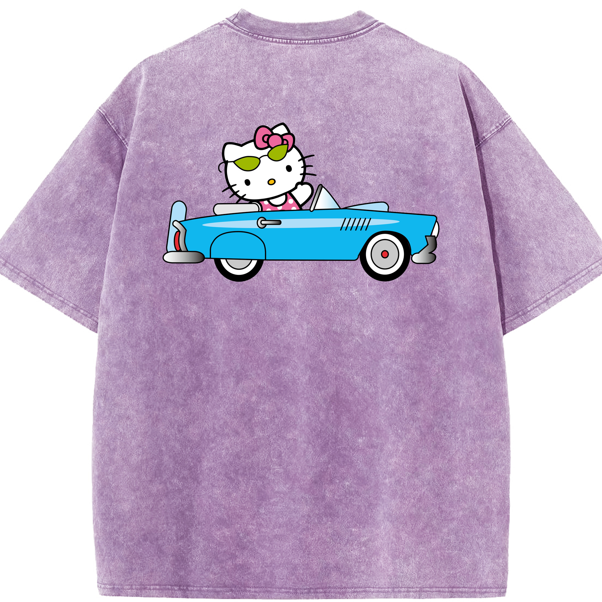 （画像用） Hello Kitty ハローキティ 綿100% ヴィンテージ風 半袖Tシャツ（背面プリント）