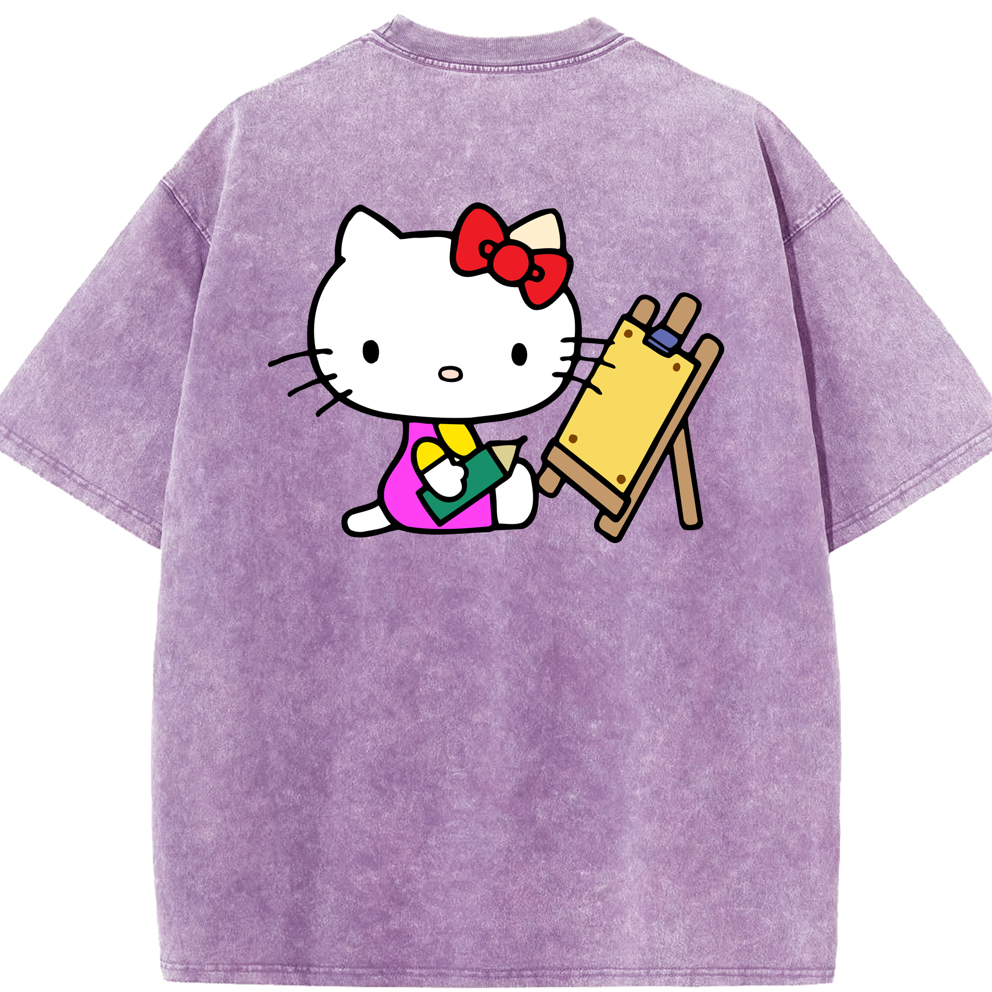 （画像用） Hello Kitty ハローキティ 綿100% ヴィンテージ風 半袖Tシャツ（背面プリント）
