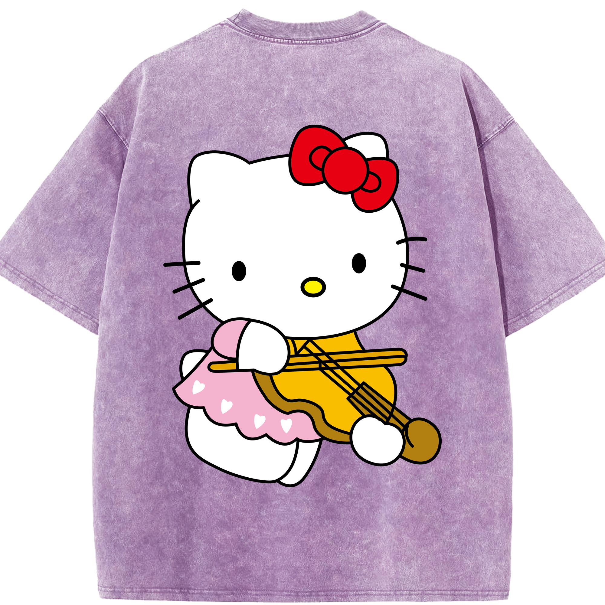 （画像用） Hello Kitty ハローキティ 綿100% ヴィンテージ風 半袖Tシャツ（背面プリント）