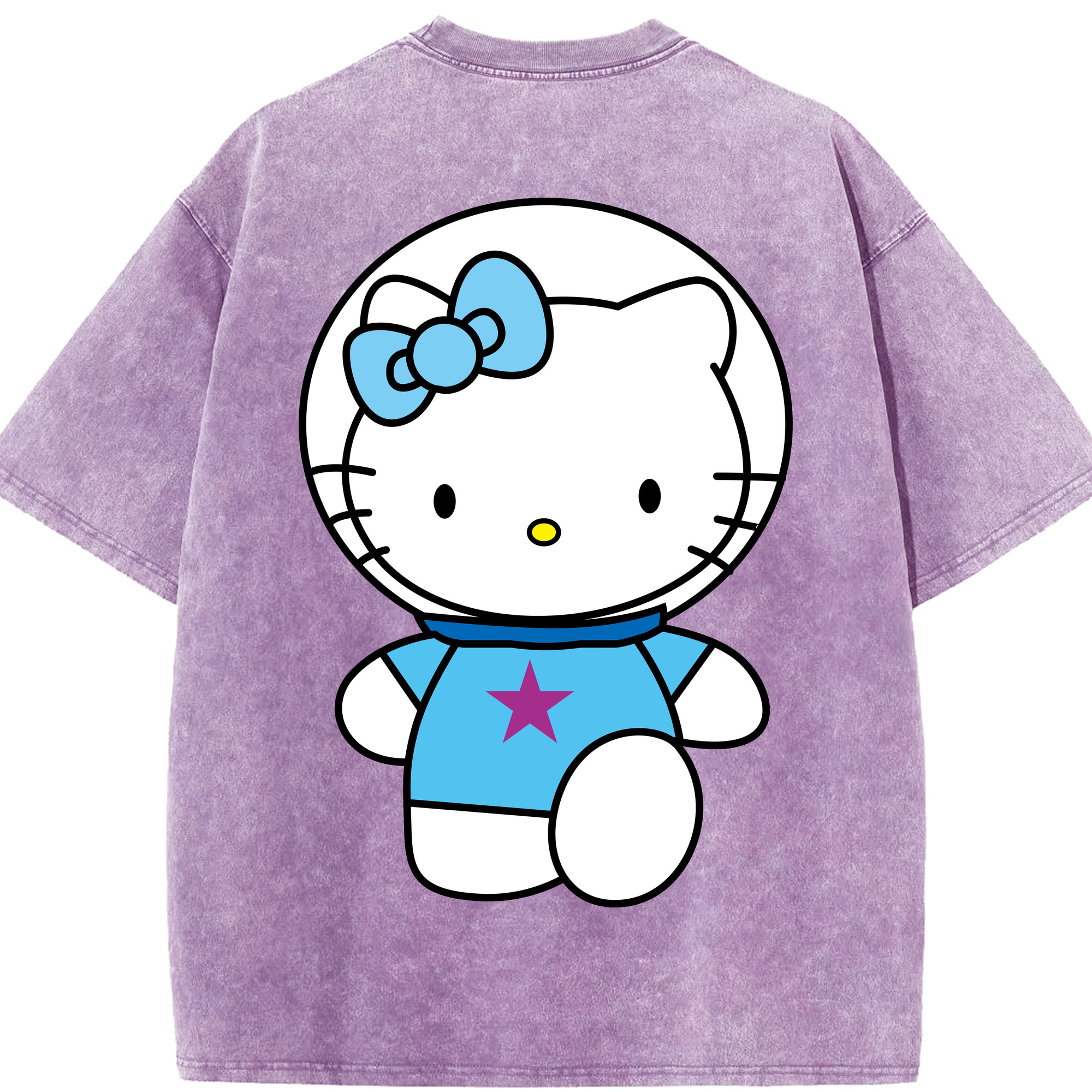 （画像用） Hello Kitty ハローキティ 綿100% ヴィンテージ風 半袖Tシャツ（背面プリント）