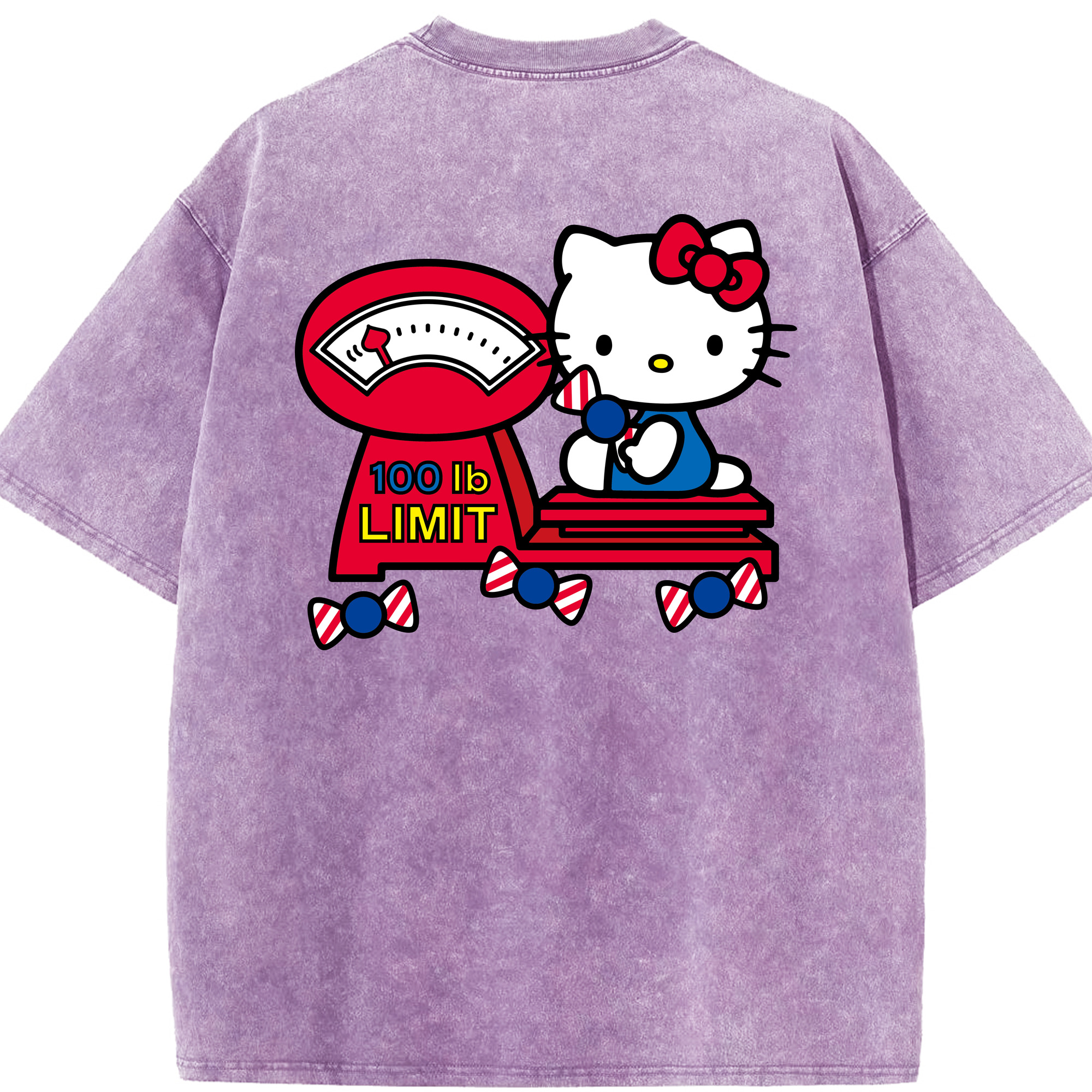 （画像用） Hello Kitty ハローキティ 綿100% ヴィンテージ風 半袖Tシャツ（背面プリント）