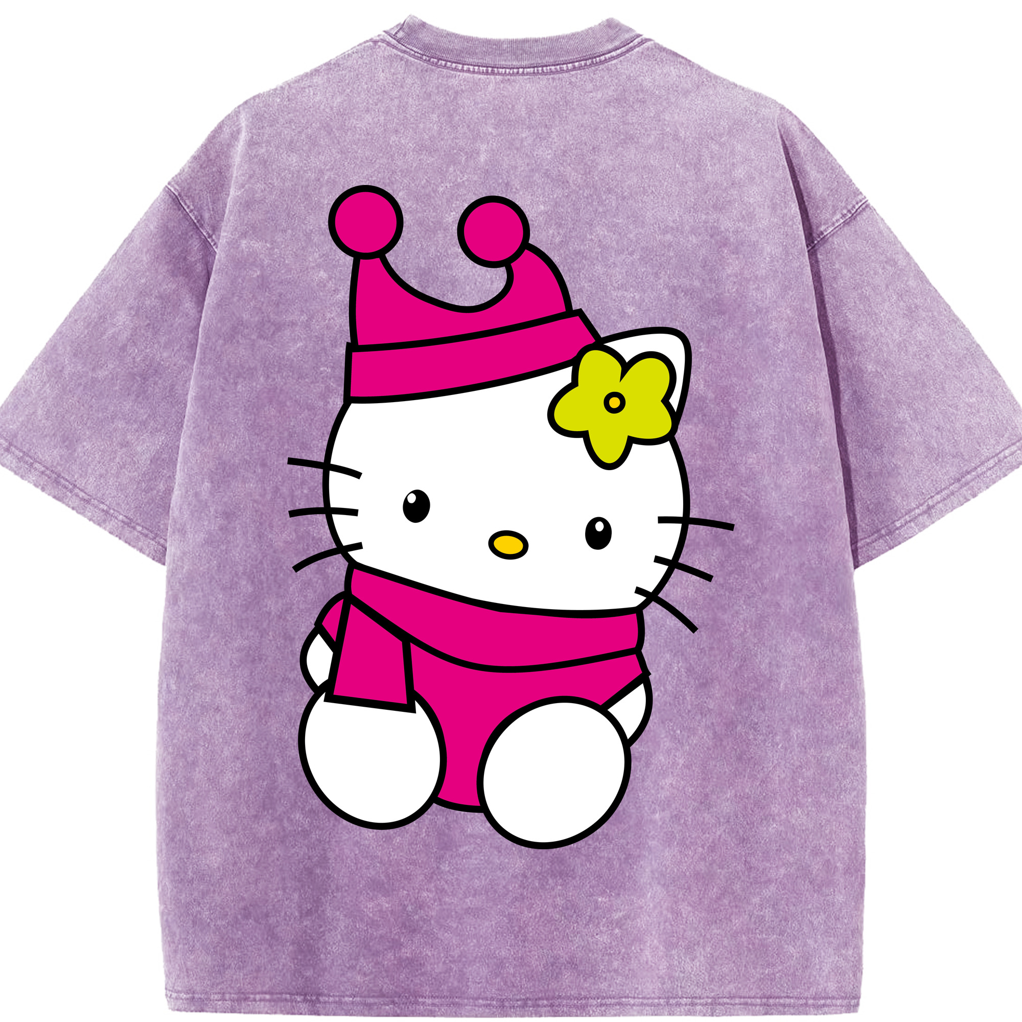 （画像用） Hello Kitty ハローキティ 綿100% ヴィンテージ風 半袖Tシャツ（背面プリント）