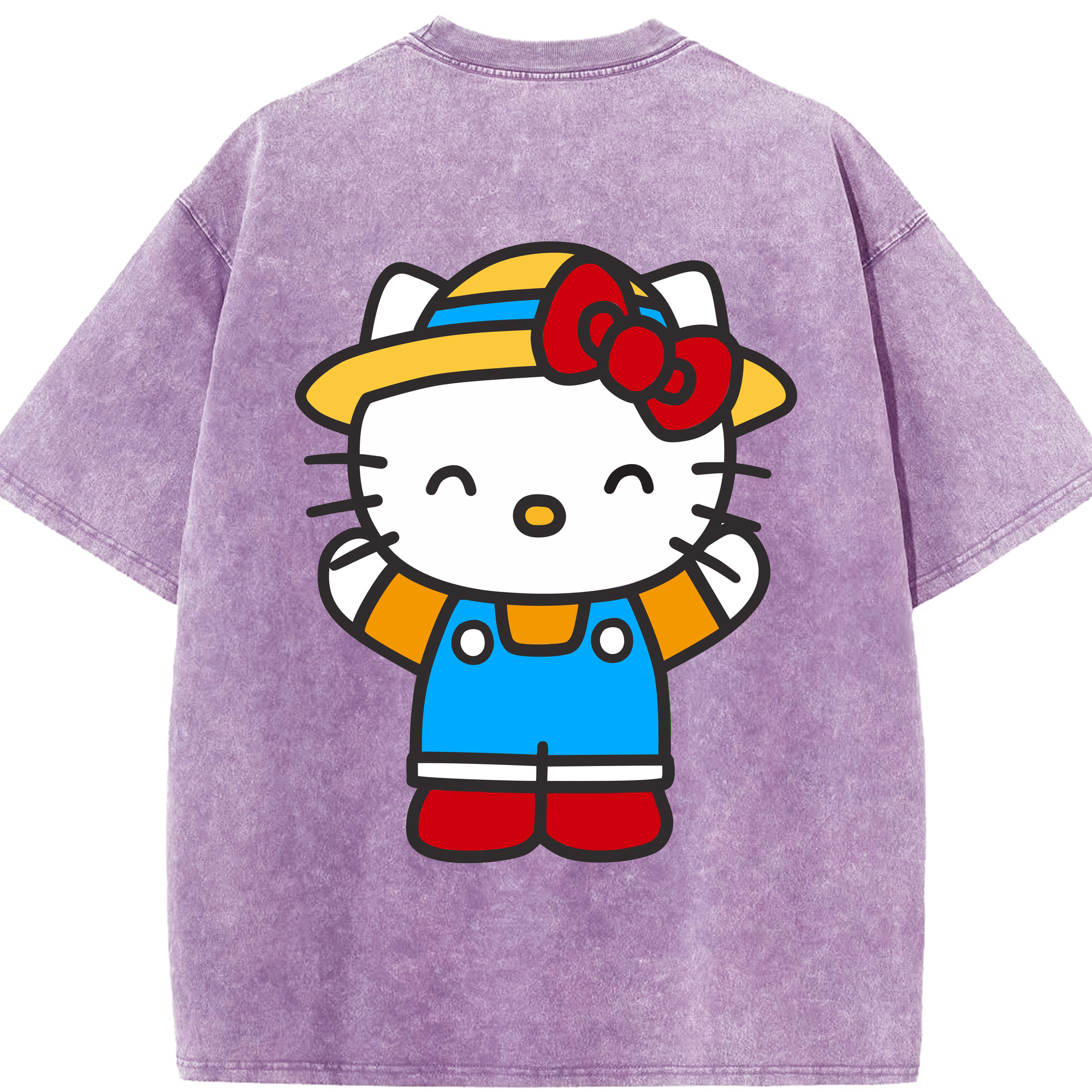 （画像用） Hello Kitty ハローキティ 綿100% ヴィンテージ風 半袖Tシャツ（背面プリント）