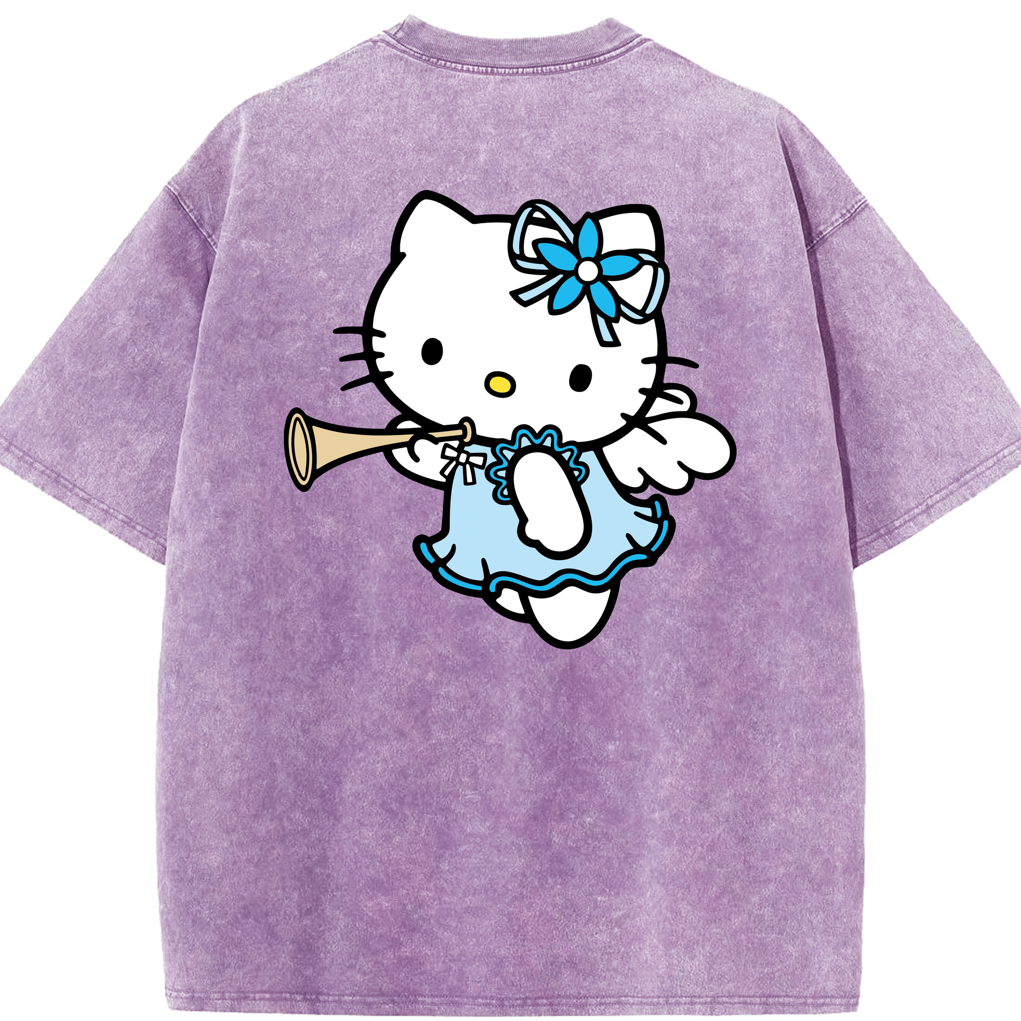 （画像用） Hello Kitty ハローキティ 綿100% ヴィンテージ風 半袖Tシャツ（背面プリント）
