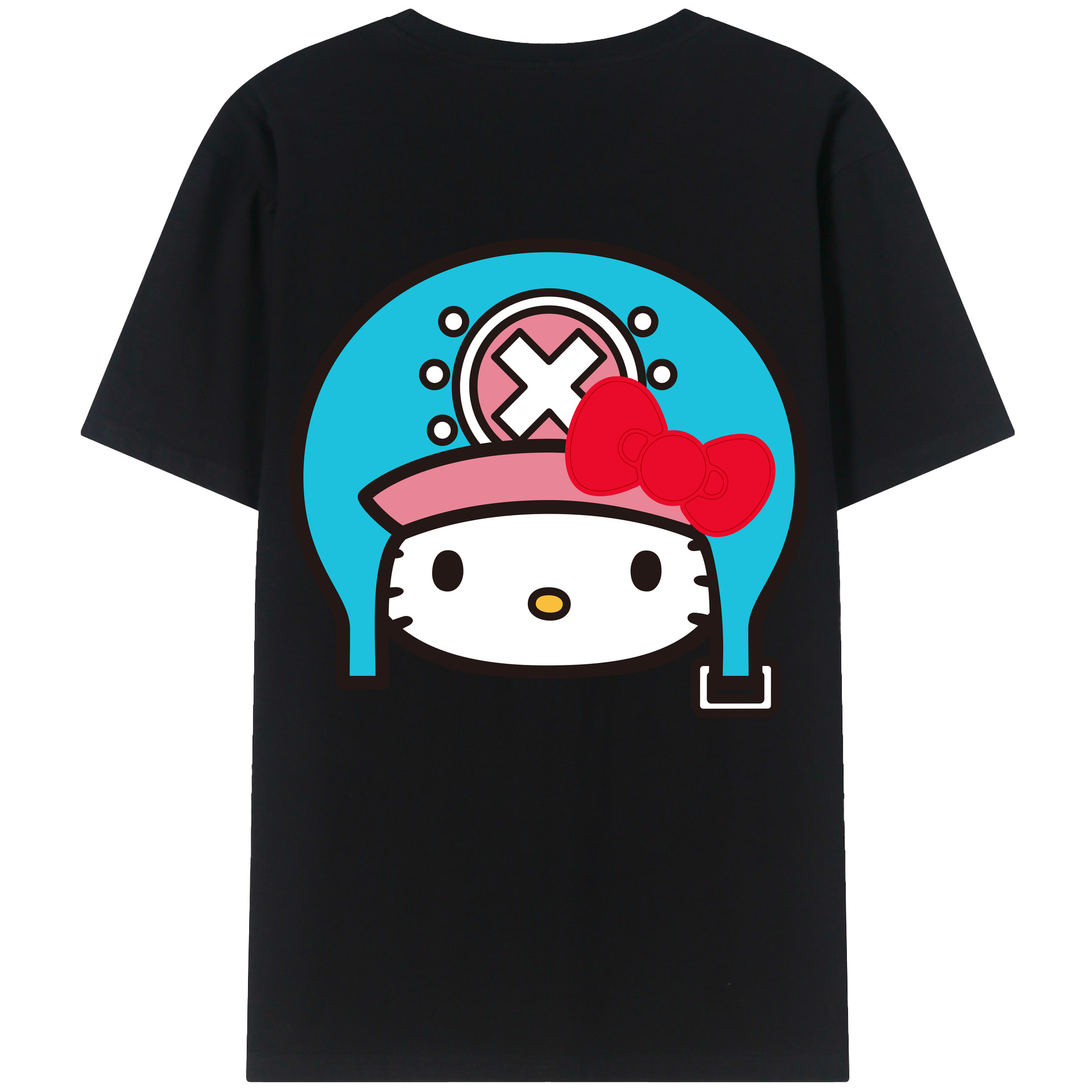 （画像用） Hello Kitty ハローキティ 綿100％ メンズ半袖Tシャツ（バックプリント） 通気性