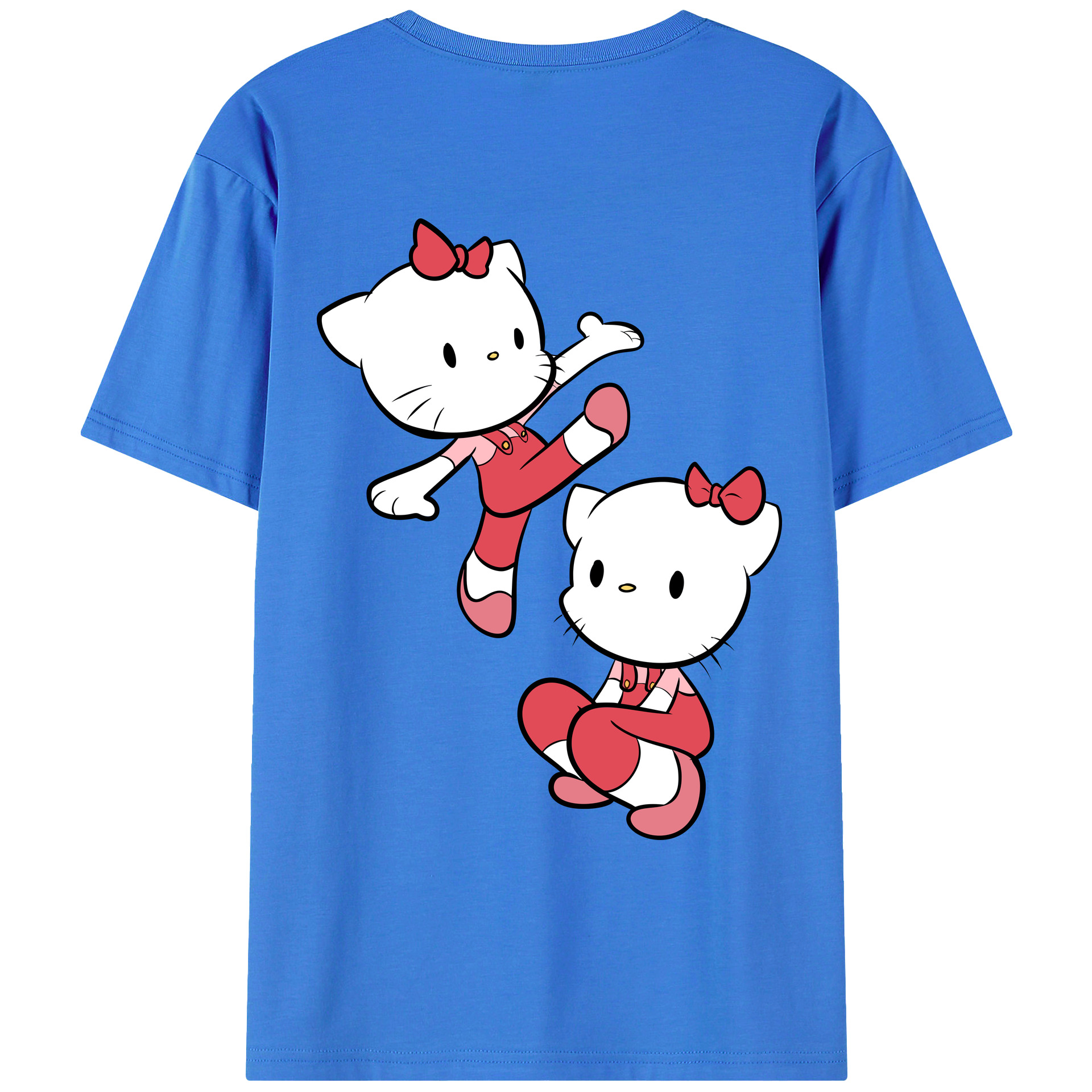（画像用） Hello Kitty ハローキティ 綿100％ メンズ半袖Tシャツ（バックプリント） 通気性