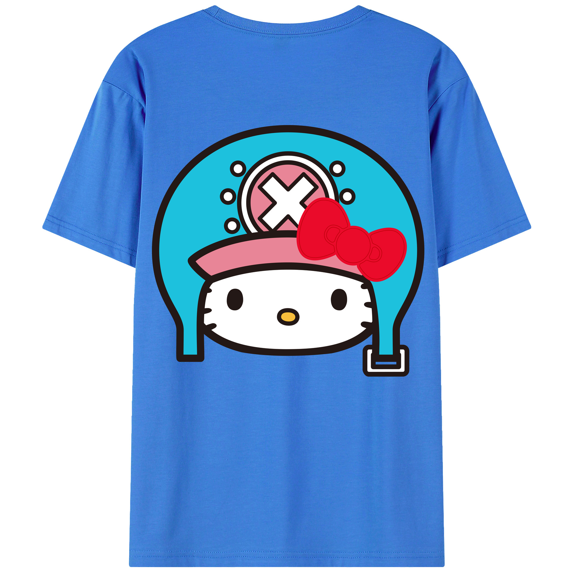 （画像用） Hello Kitty ハローキティ 綿100％ メンズ半袖Tシャツ（バックプリント） 通気性