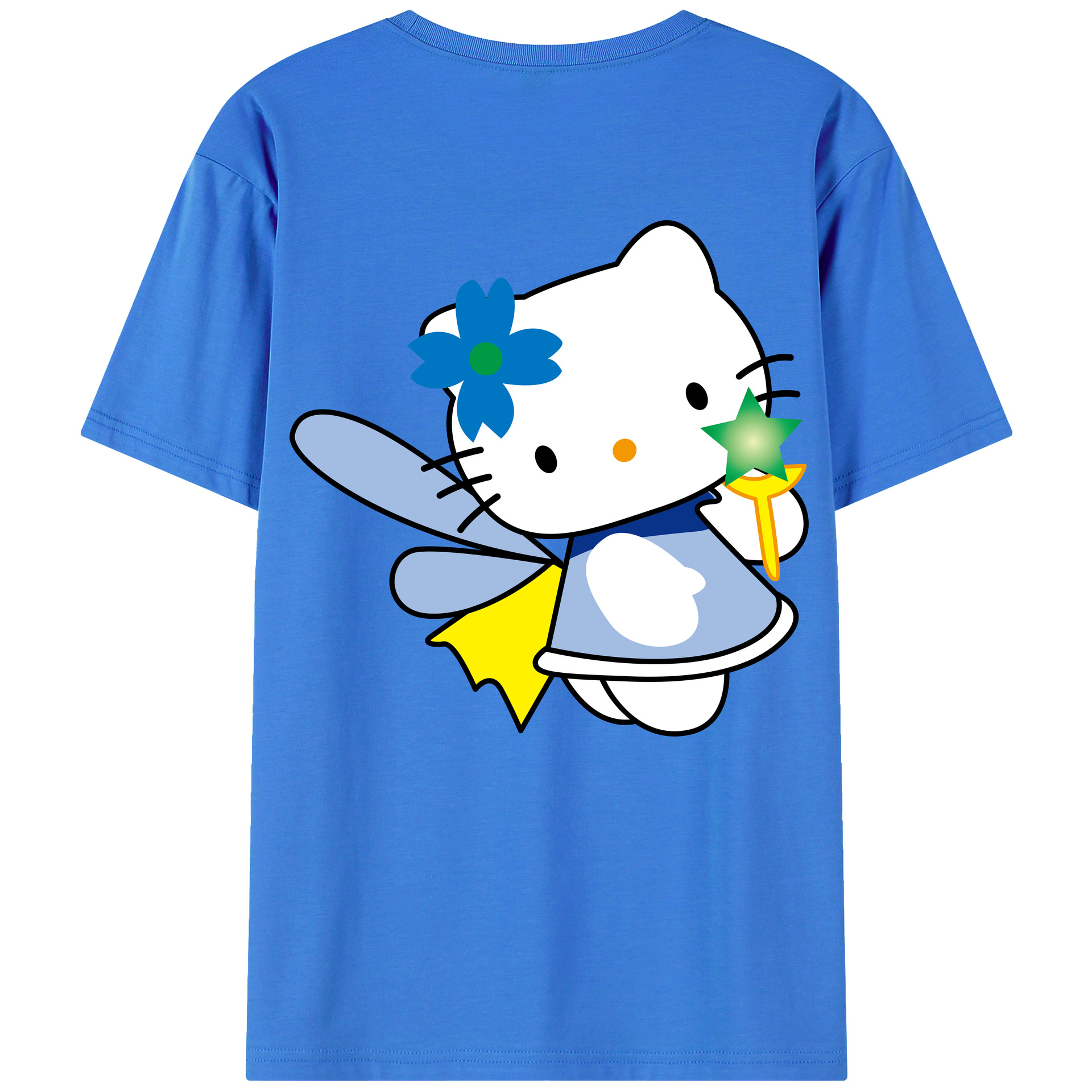 （画像用） Hello Kitty ハローキティ 綿100％ メンズ半袖Tシャツ（バックプリント） 通気性